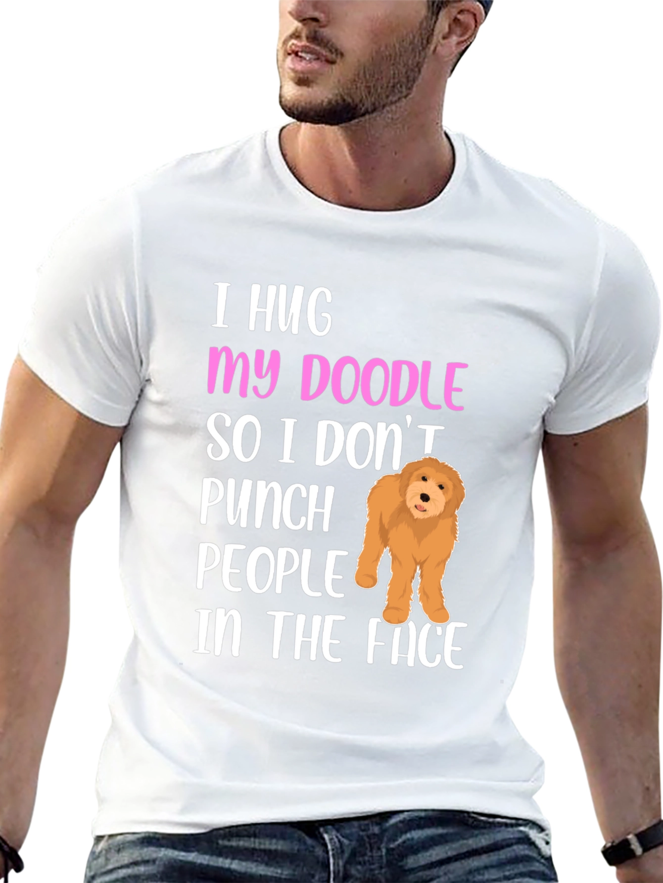 Black Funny Doodle Dog T-Shirt view 13