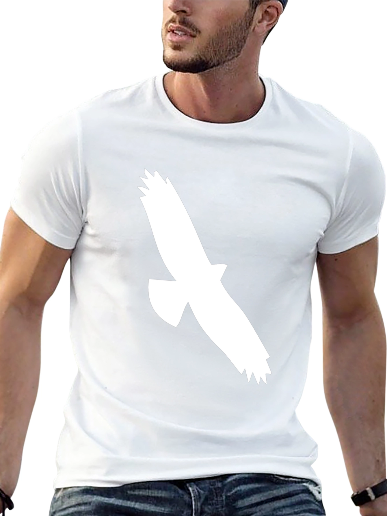 Black T-Shirt with Eagle Graphic - 13