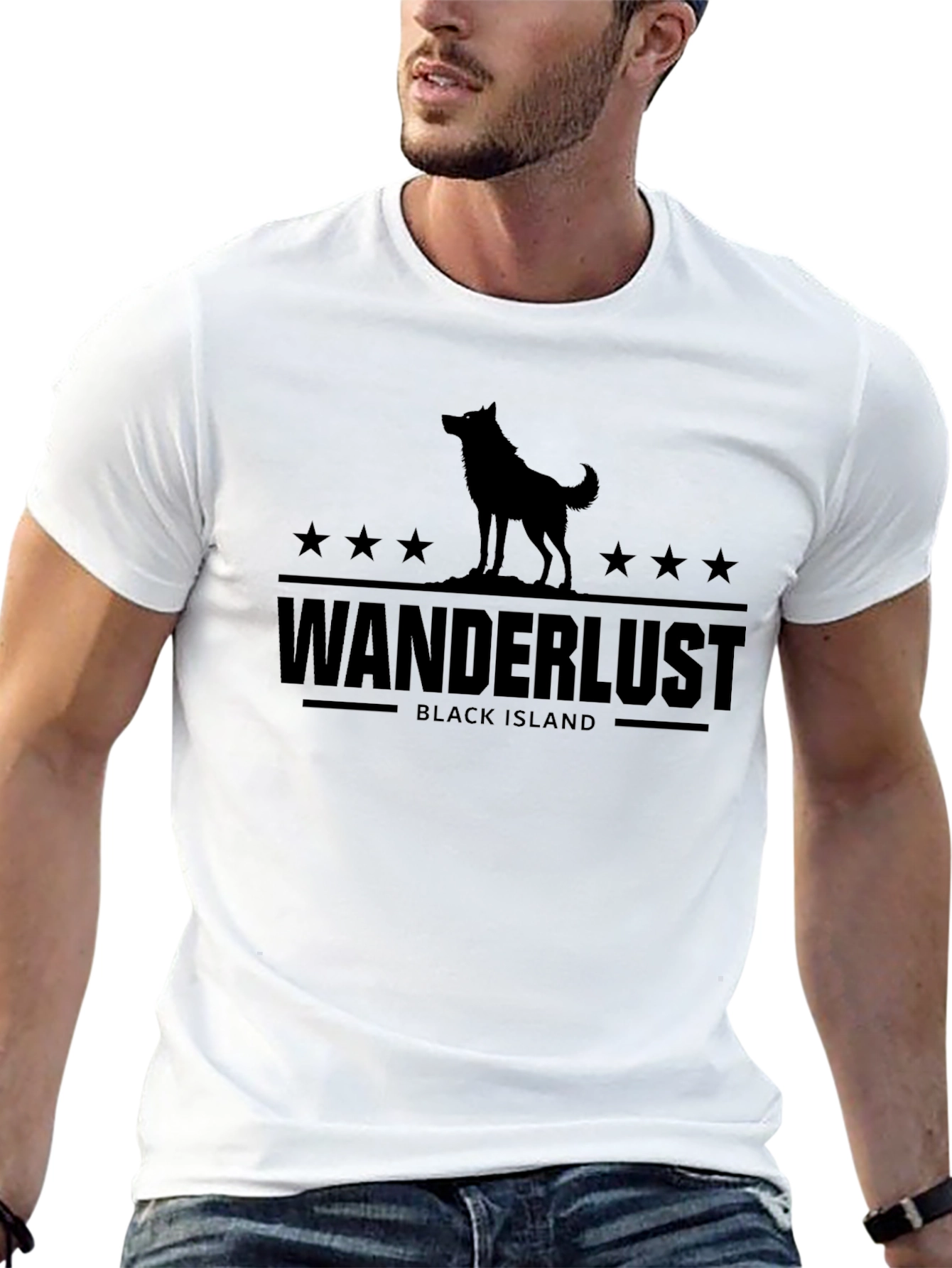 Black Wanderlust Black Island Graphic Tee - Unisex view 13