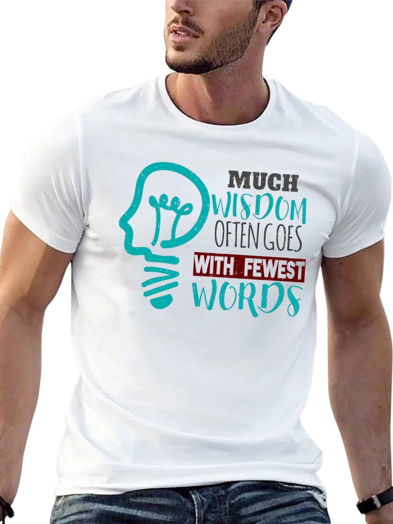 Black Much Wisdom Graphic Tee - Black Cotton T-Shirt view 13