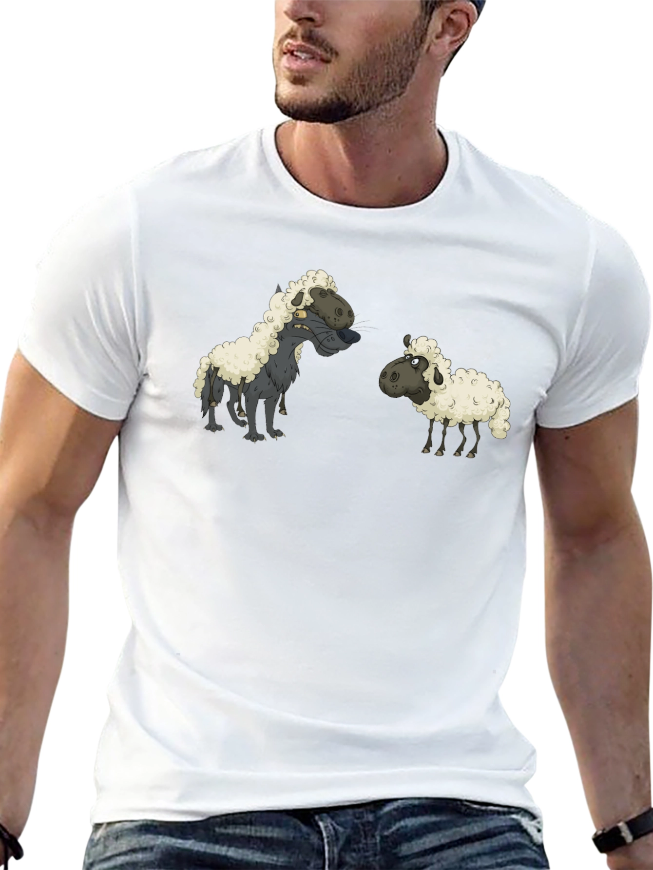 Black Wolf in Sheep's Clothing Black T-Shirt view 13