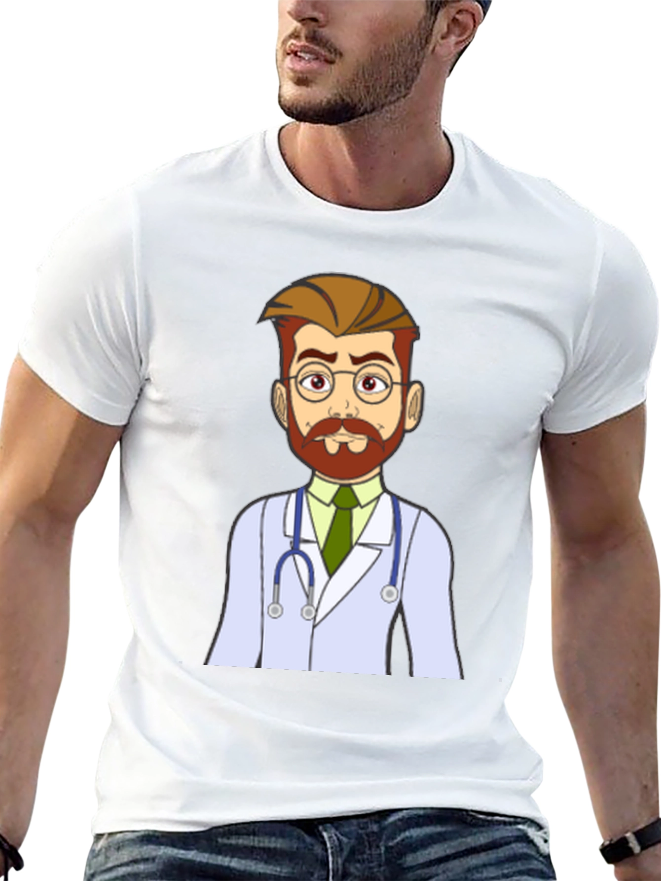 Black Cartoon Doctor Graphic T-Shirt - Medical Humor Tee view 13