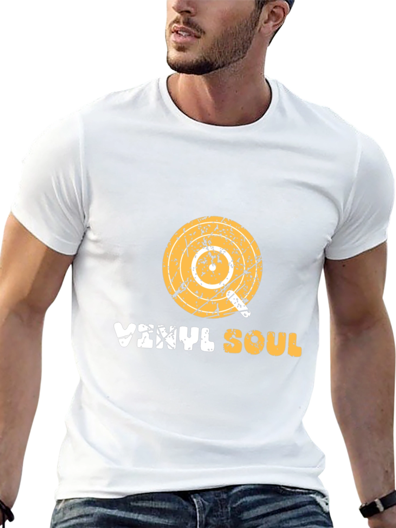 Black Vinyl Soul Graphic Tee - Retro Music T-Shirt view 13