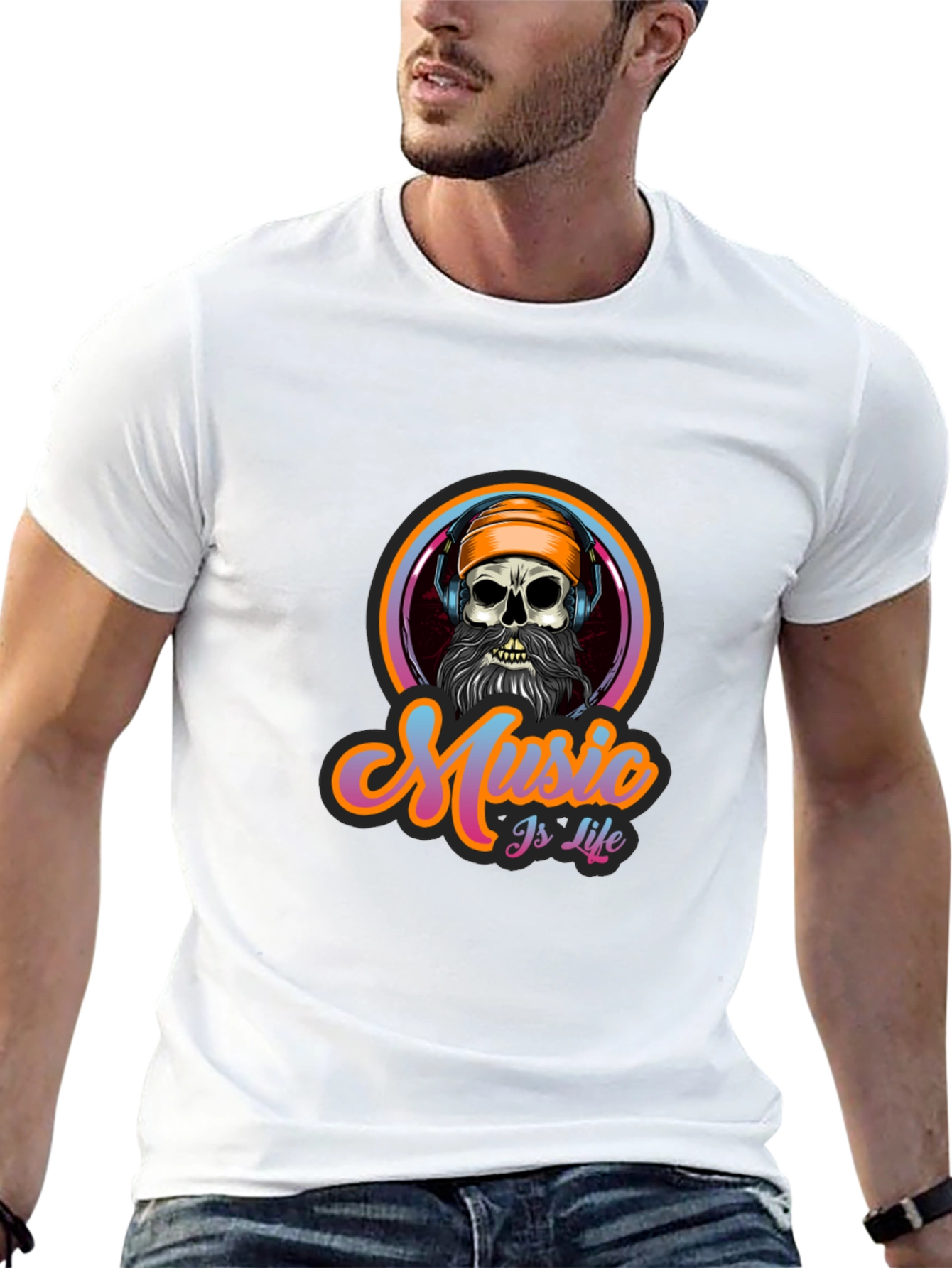 Black Music is Life Skull Graphic Tee - Black view 13