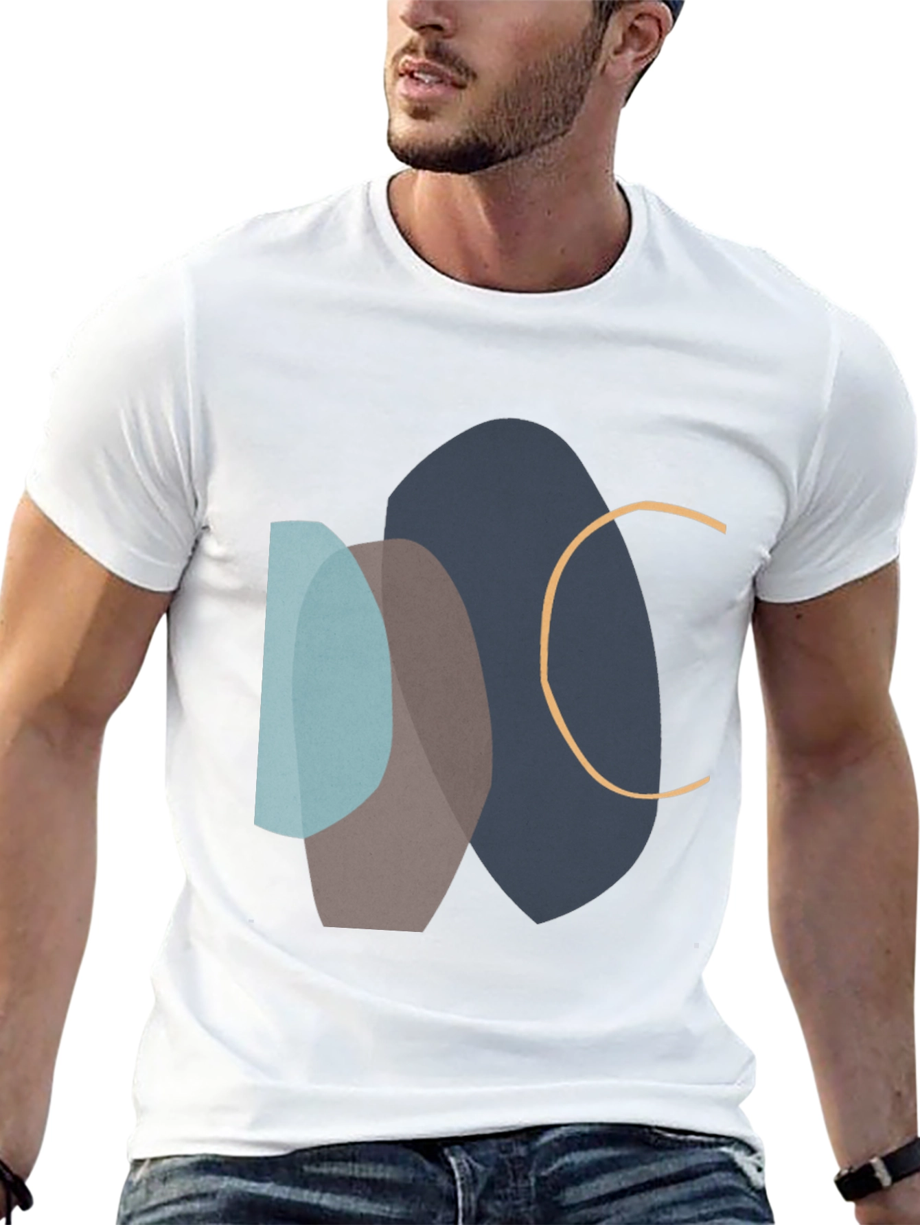 Black Abstract Graphic Print Black T-Shirt view 13