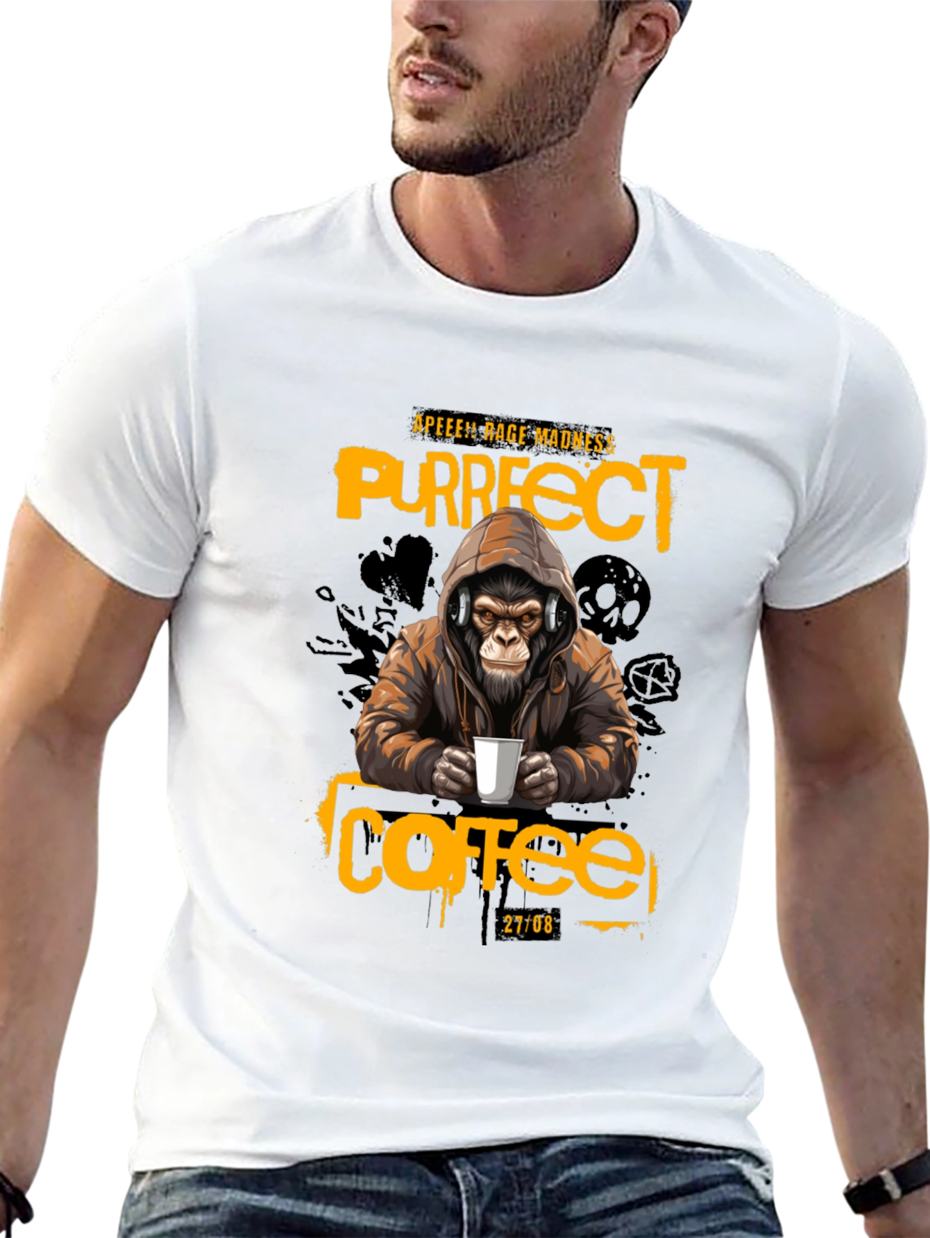 Black Ape Coffee T-Shirt - Purrfect Rage Madness view 13
