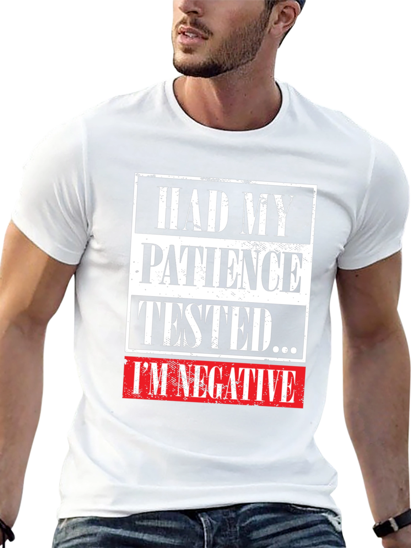 Black Patience Tested Negative Funny Graphic Tee view 13