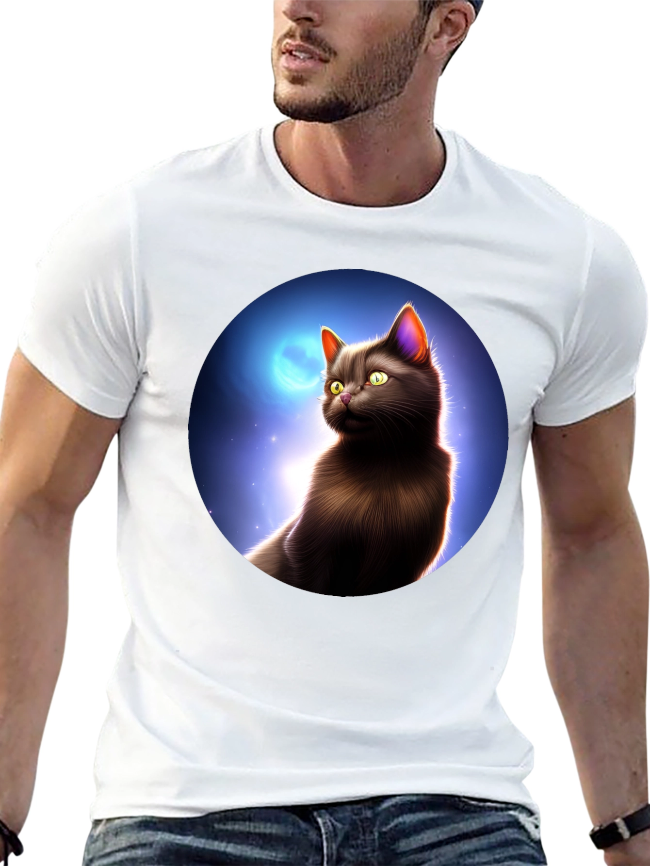 Black Black Cat Moon T-Shirt view 13