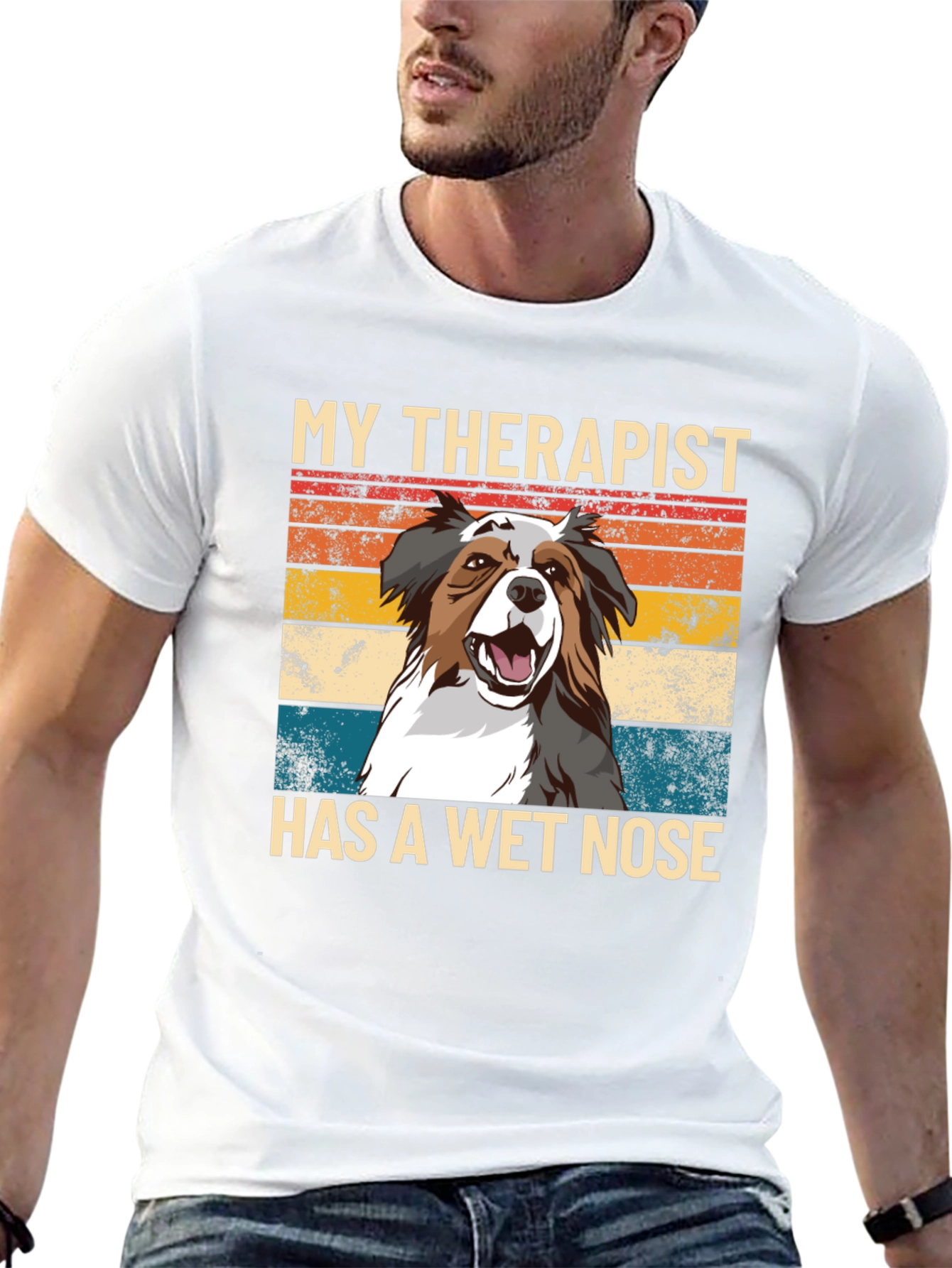 Black My Therapist Has A Wet Nose T-Shirt view 13