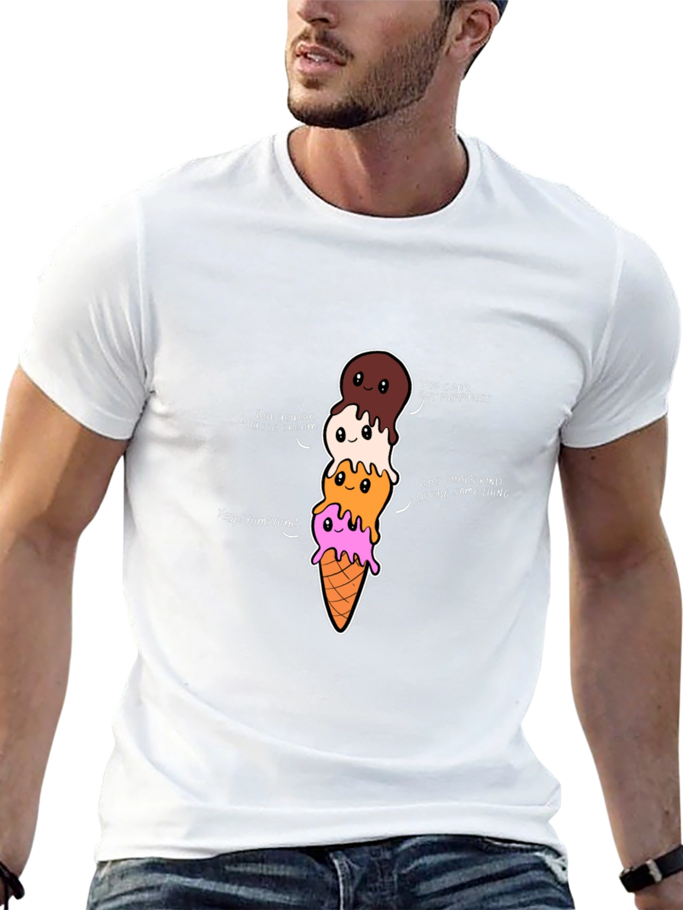 Black Ice Cream Happiness Graphic Tee view 13