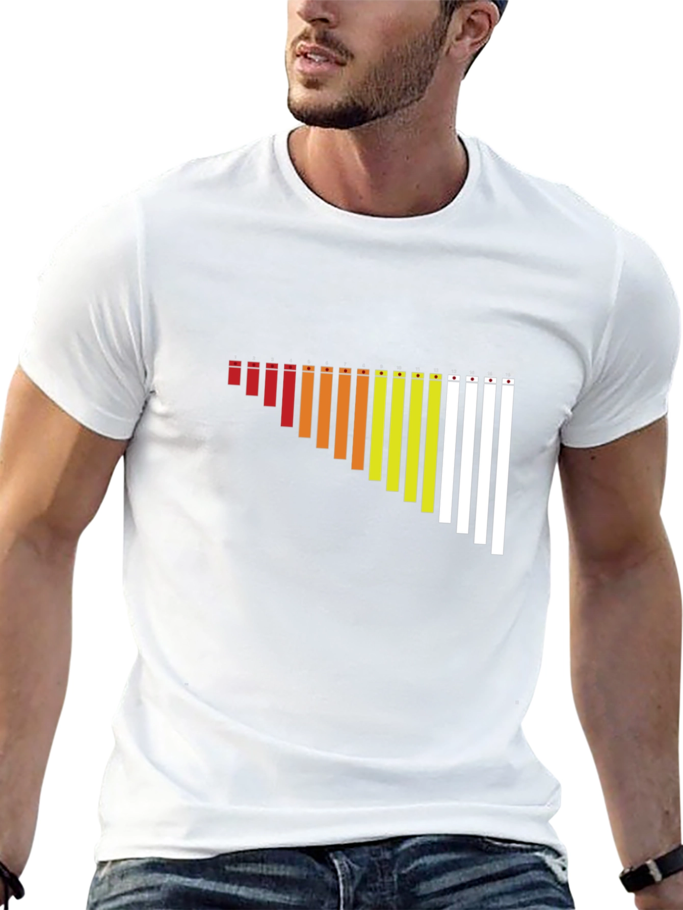 Black Gradient Xylophone Black T-Shirt view 13