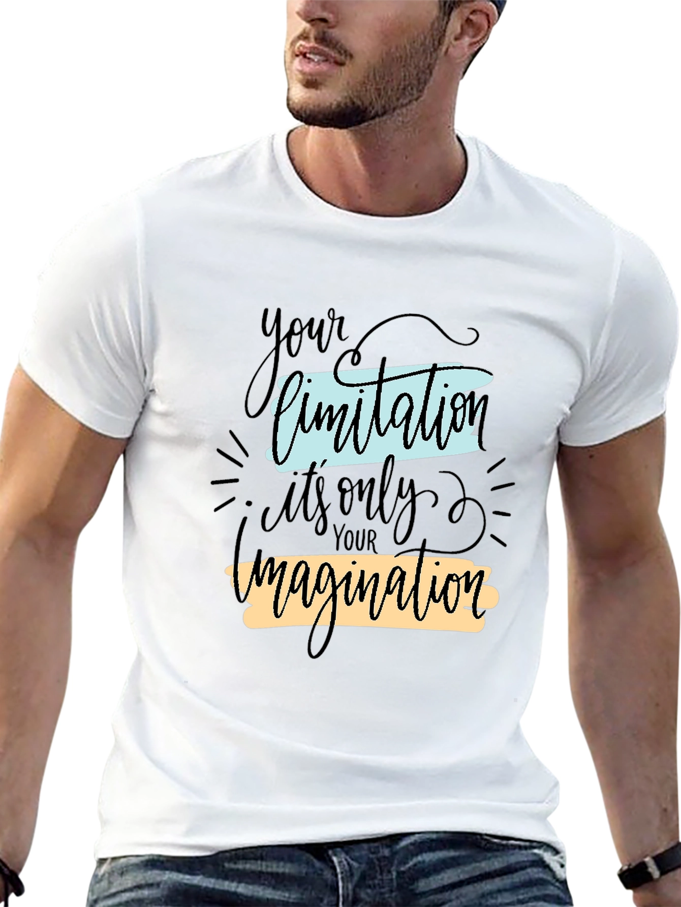 Black Inspirational Graphic Tee - Your Limitation Imagination view 13