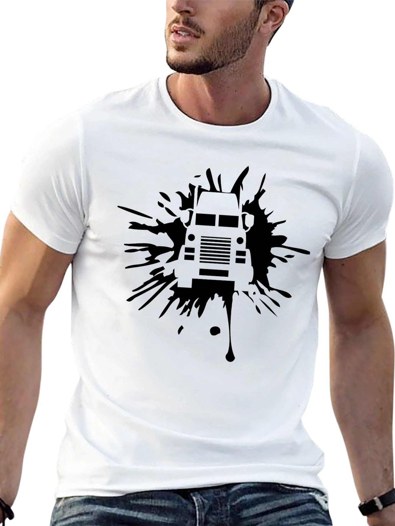 Black Black Truck Splatter Graphic T-Shirt view 13