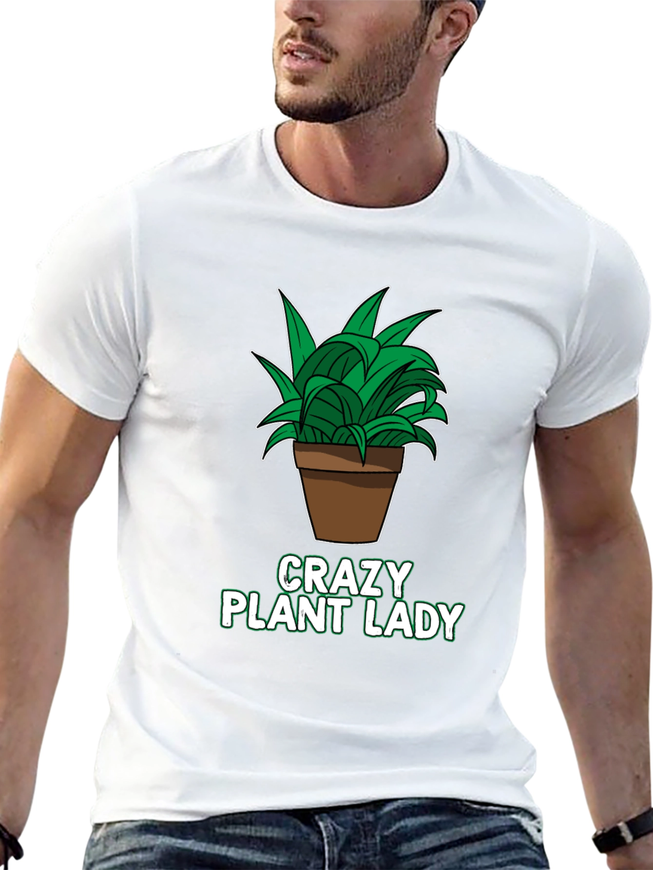 Black Crazy Plant Lady Graphic T-Shirt - Black view 13
