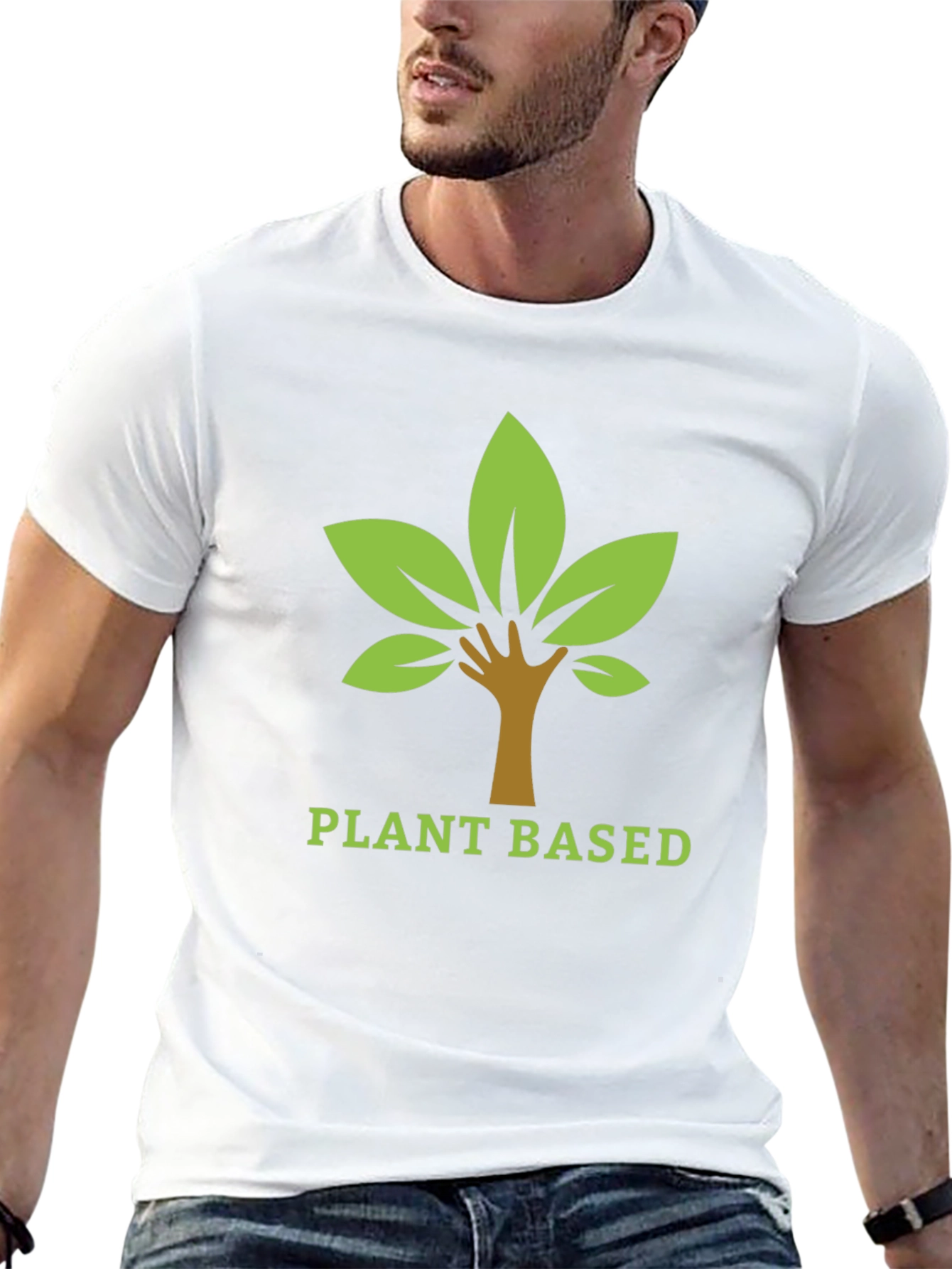 Black Plant Based T-Shirt: Nature-Inspired Design view 13
