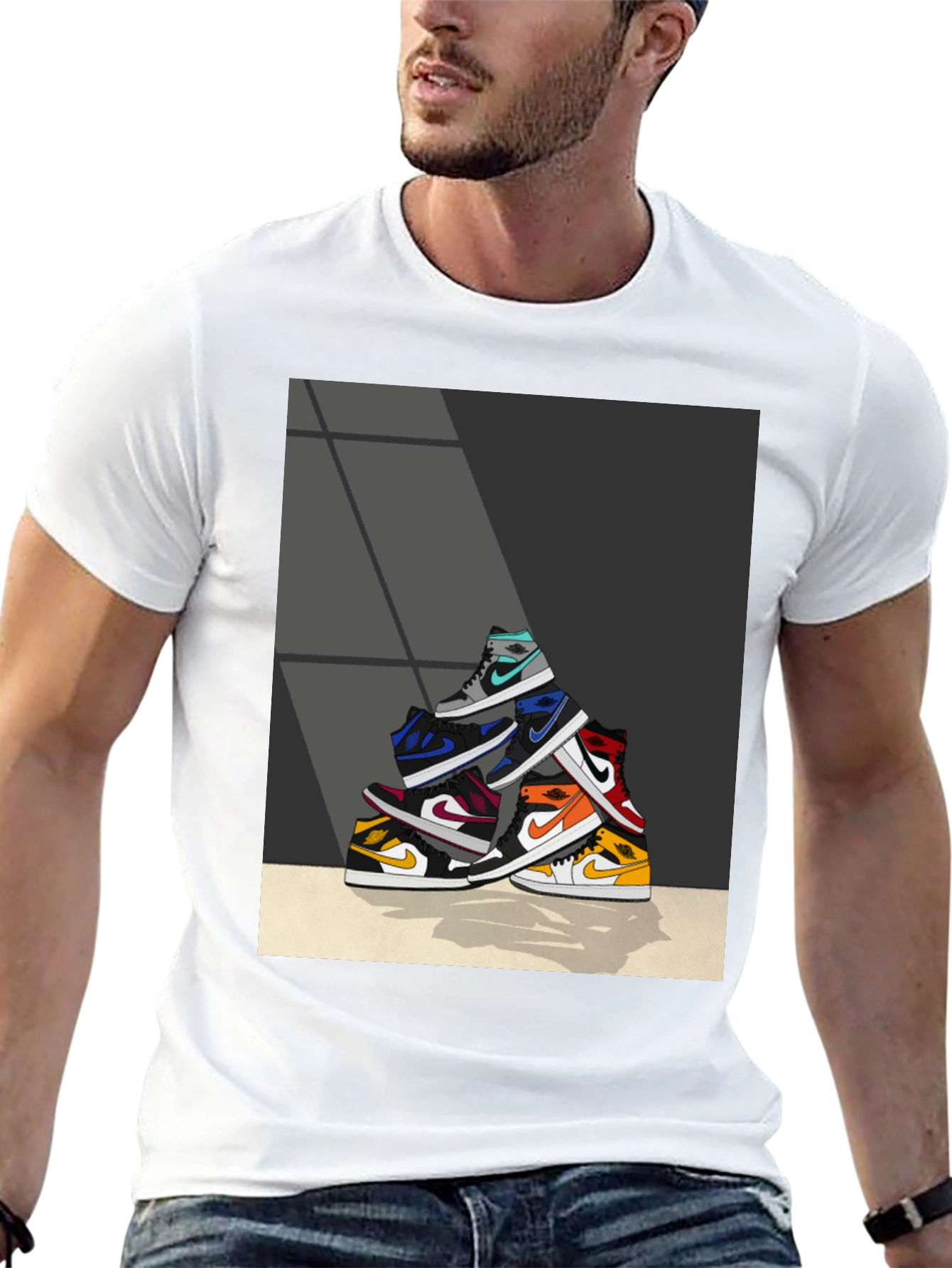 Sneaker Stack Graphic Tee - Stylish & Unique - 13