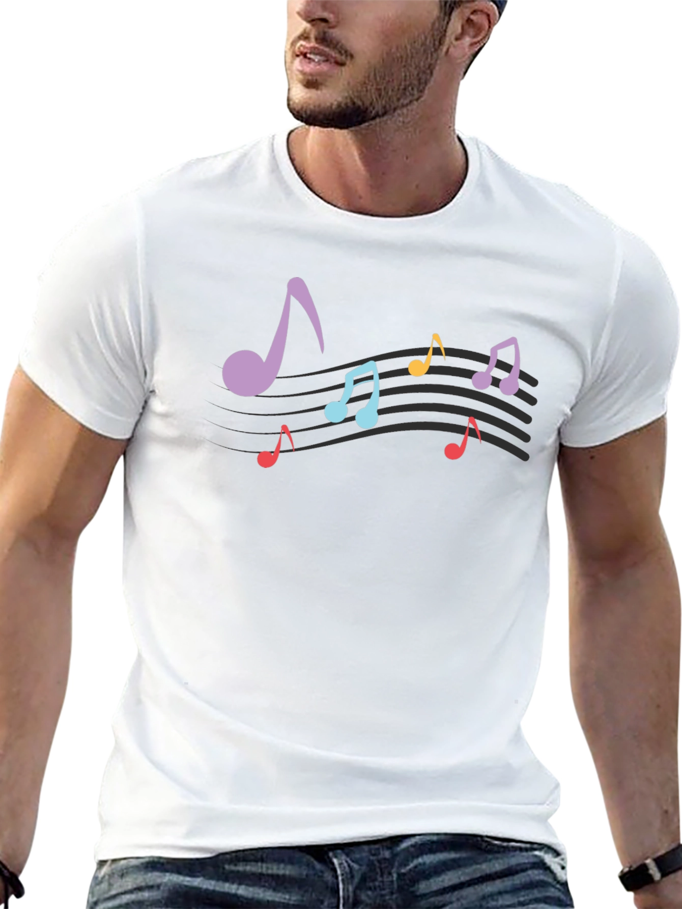 Black Musical Note Graphic T-Shirt - Stylish Black Tee view 13