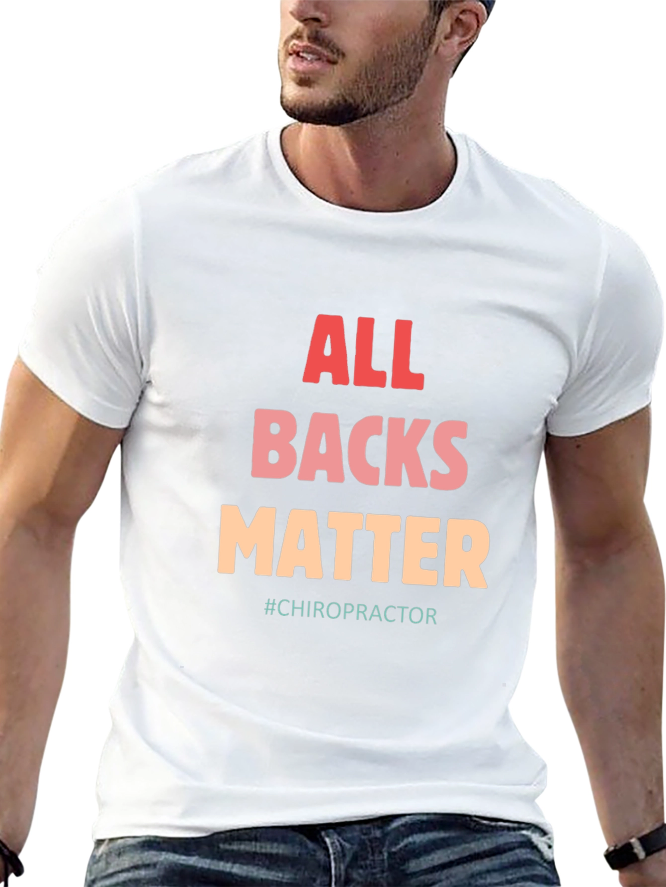 Black All Backs Matter T-Shirt - Chiropractic Support view 13
