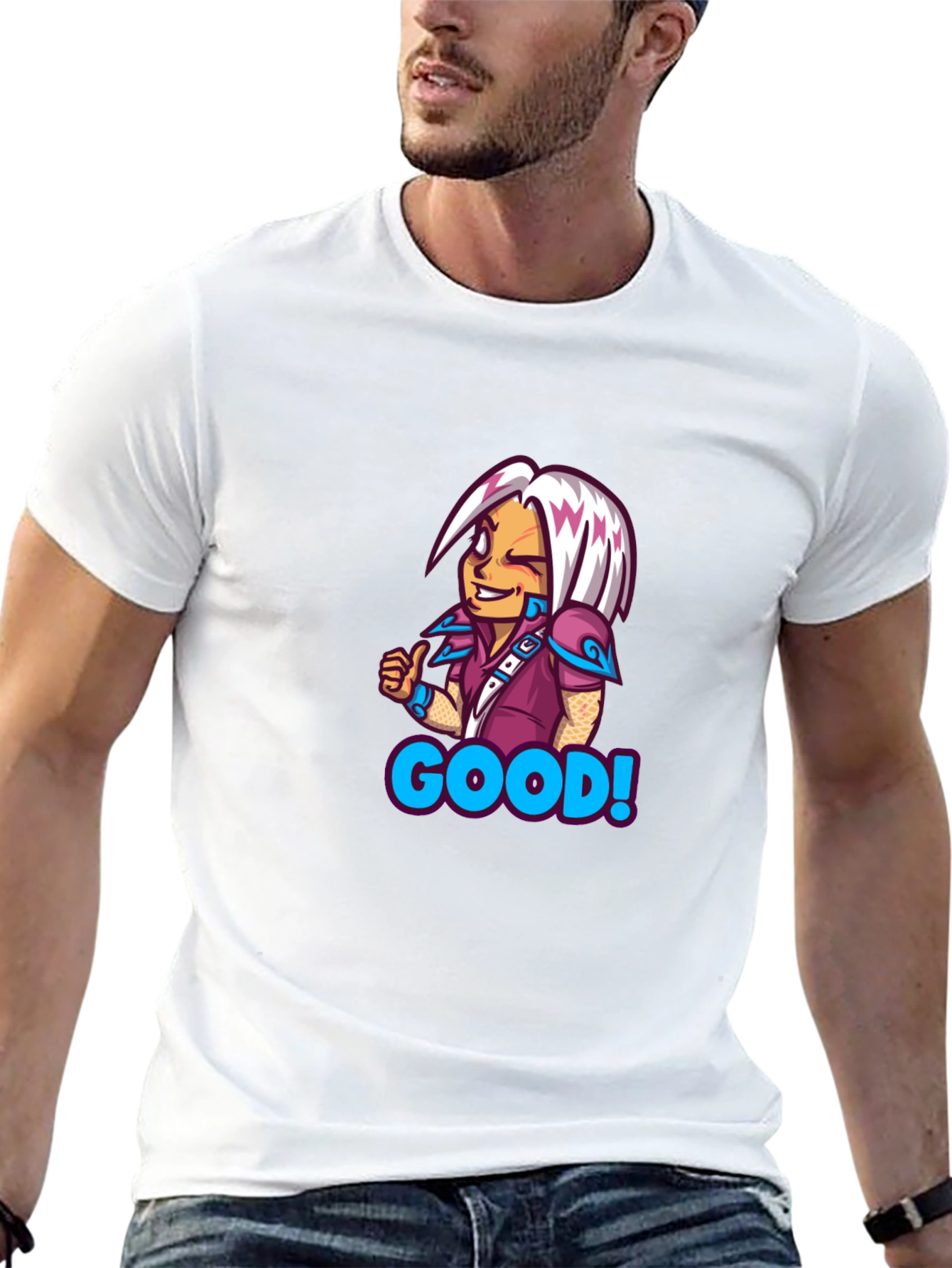 Black Cartoon Character "Good" T-Shirt view 13