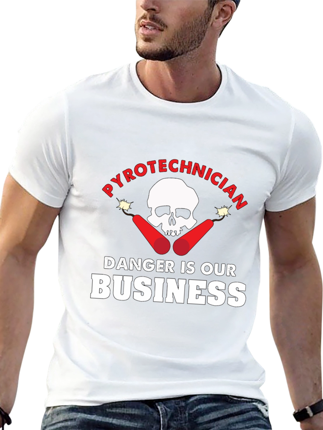 Black Pyrotechnician Danger is Our Business T-Shirt view 13