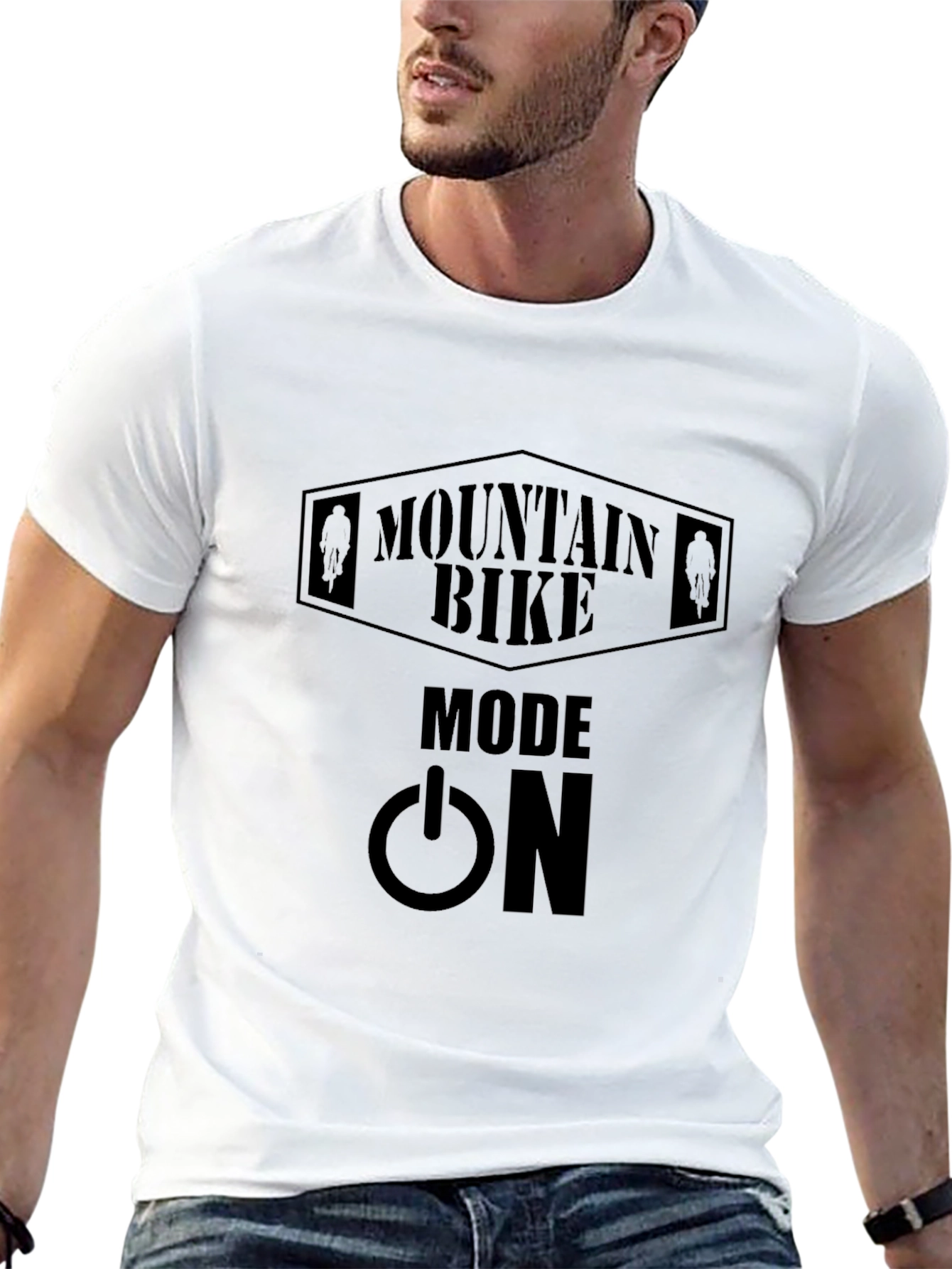 Black Mountain Bike Mode On Graphic T-Shirt view 13