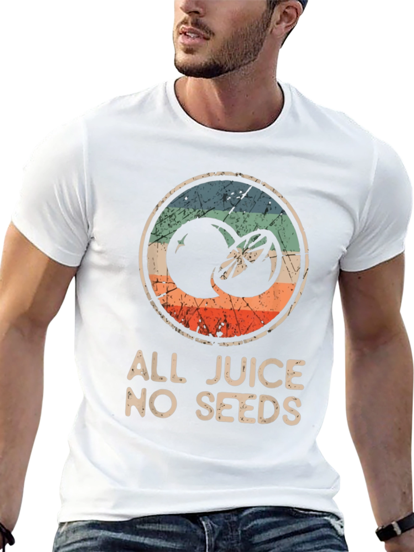 Black All Juice No Seeds T-Shirt - Funny Fruit Graphic Tee view 13