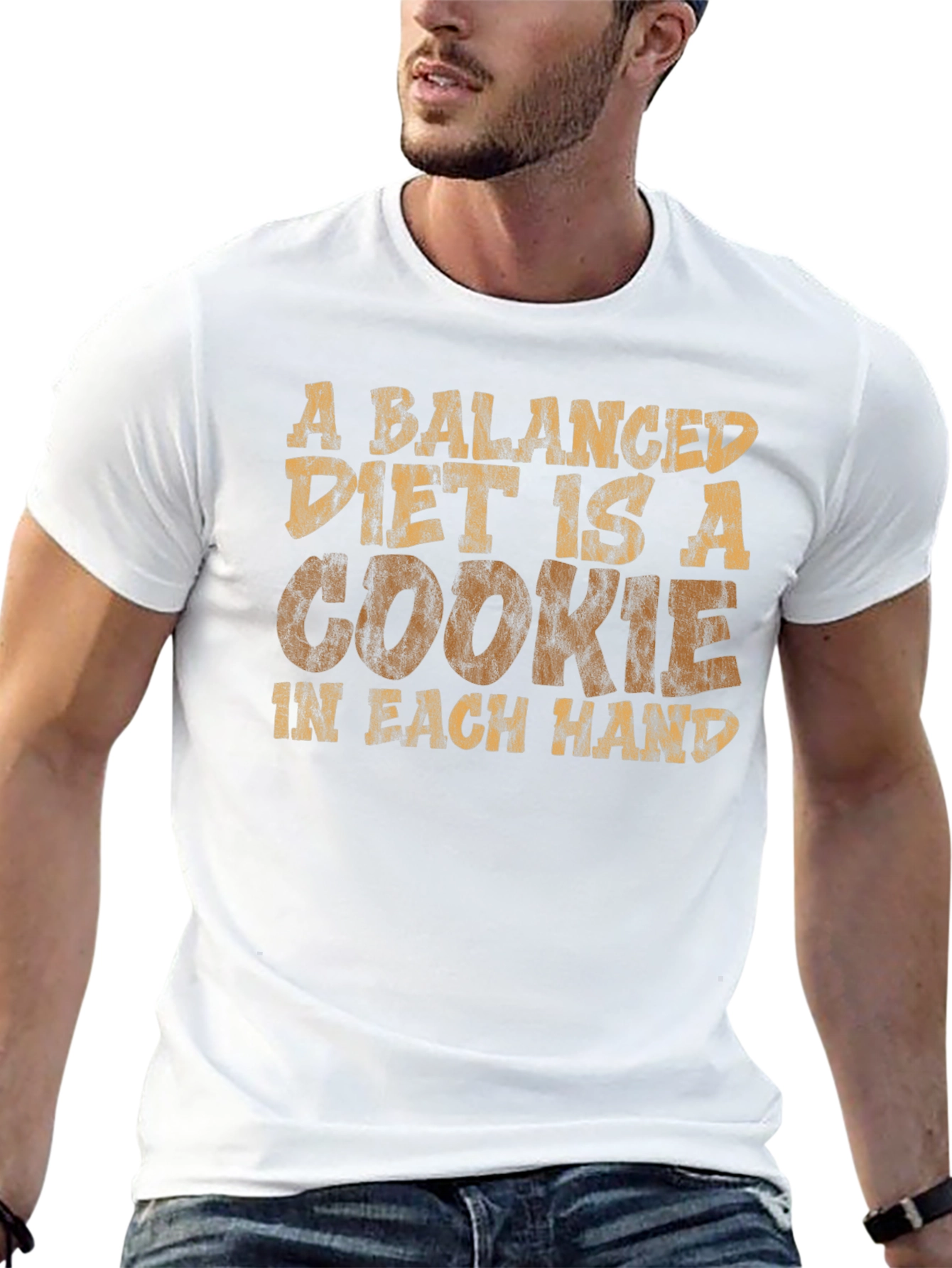 Black Balanced Diet Cookie T-Shirt - Funny Graphic Tee view 13