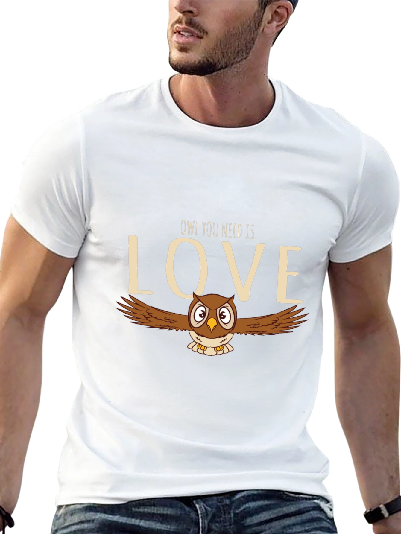 Black Owl You Need Is Love T-Shirt - Cute Bird Graphic Tee view 13