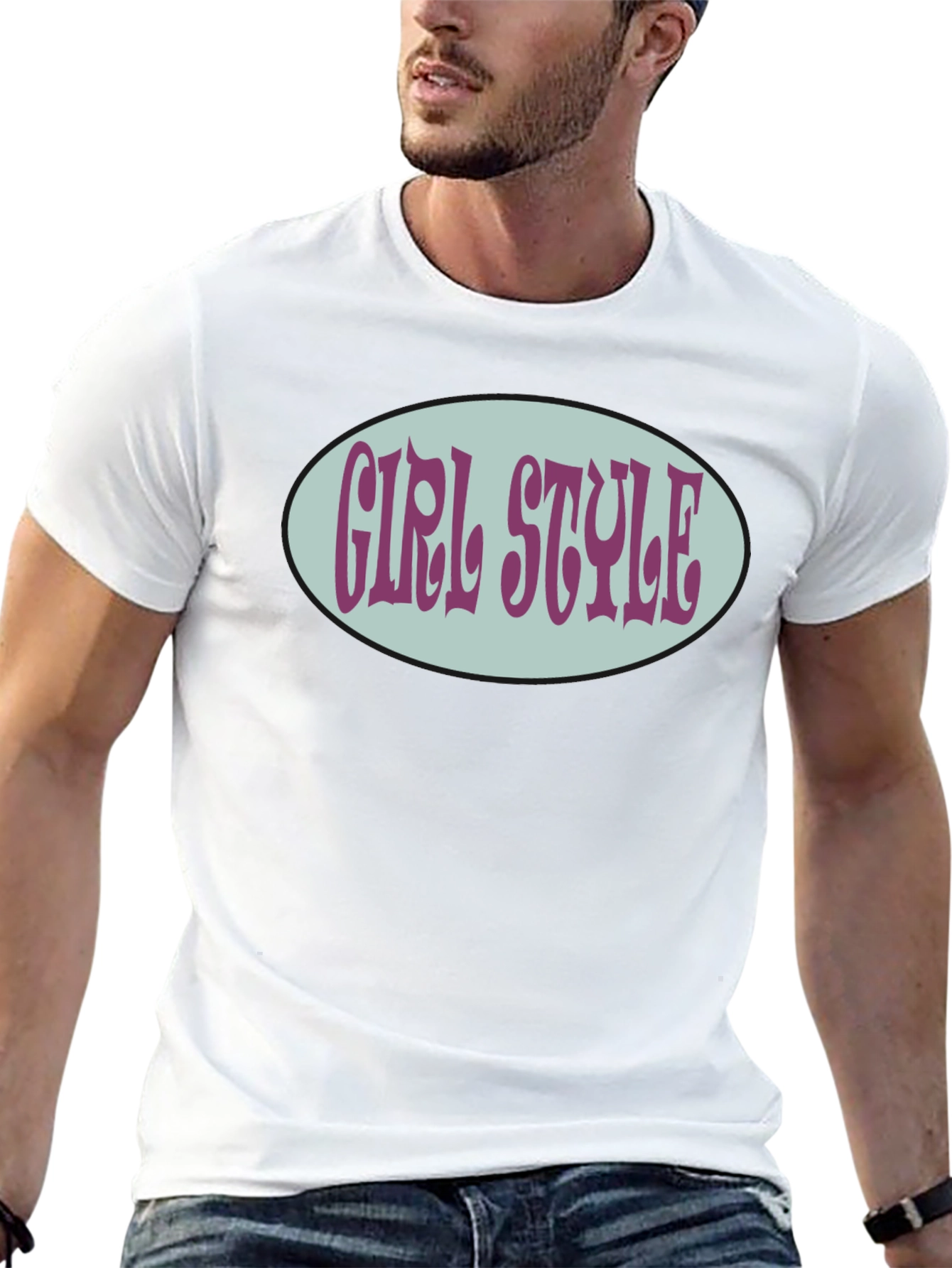 Black Girl Style Graphic Tee - Retro Oval Design view 13