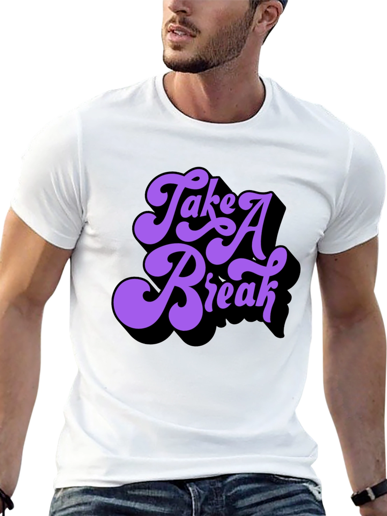 Black Take a Break Graphic T-Shirt - Retro Style view 13