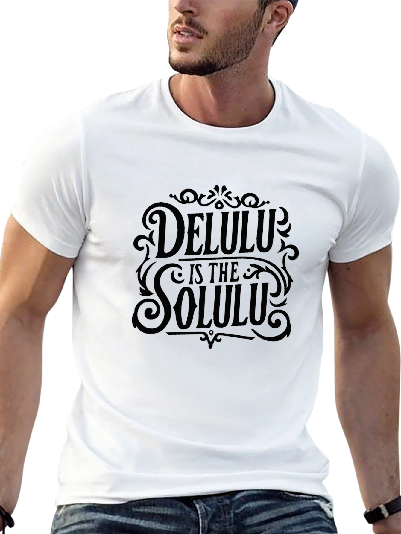 Black Delulu Is The Solulu Black Graphic Tee view 13