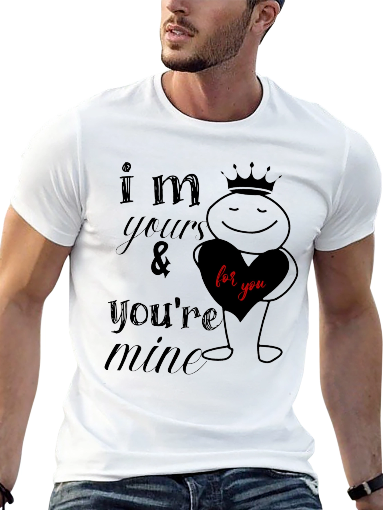 Black I'm Yours & You're Mine Graphic Tee view 13