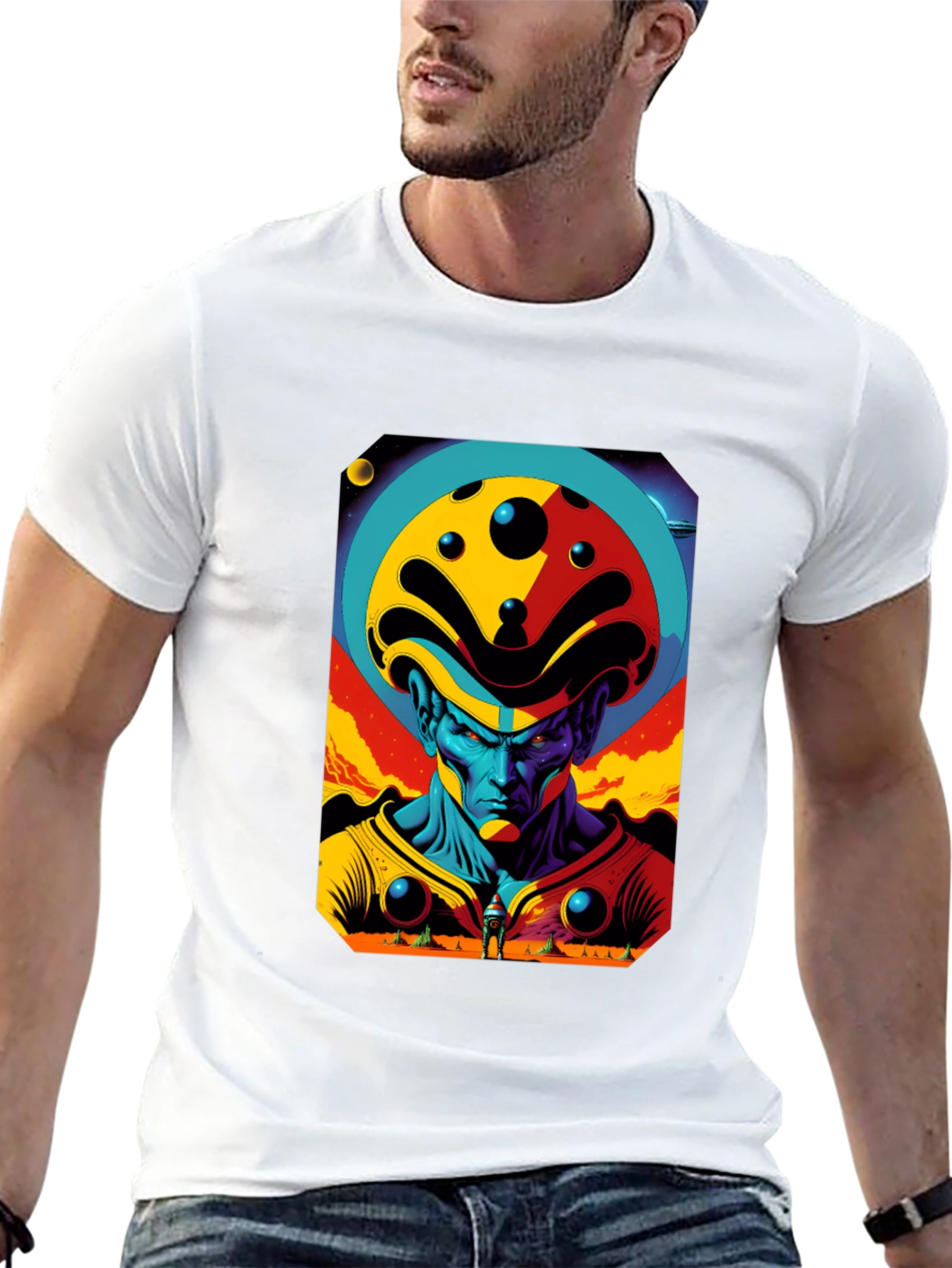 Black Retro Sci-Fi Alien Graphic Tee - Modern Comfort view 13