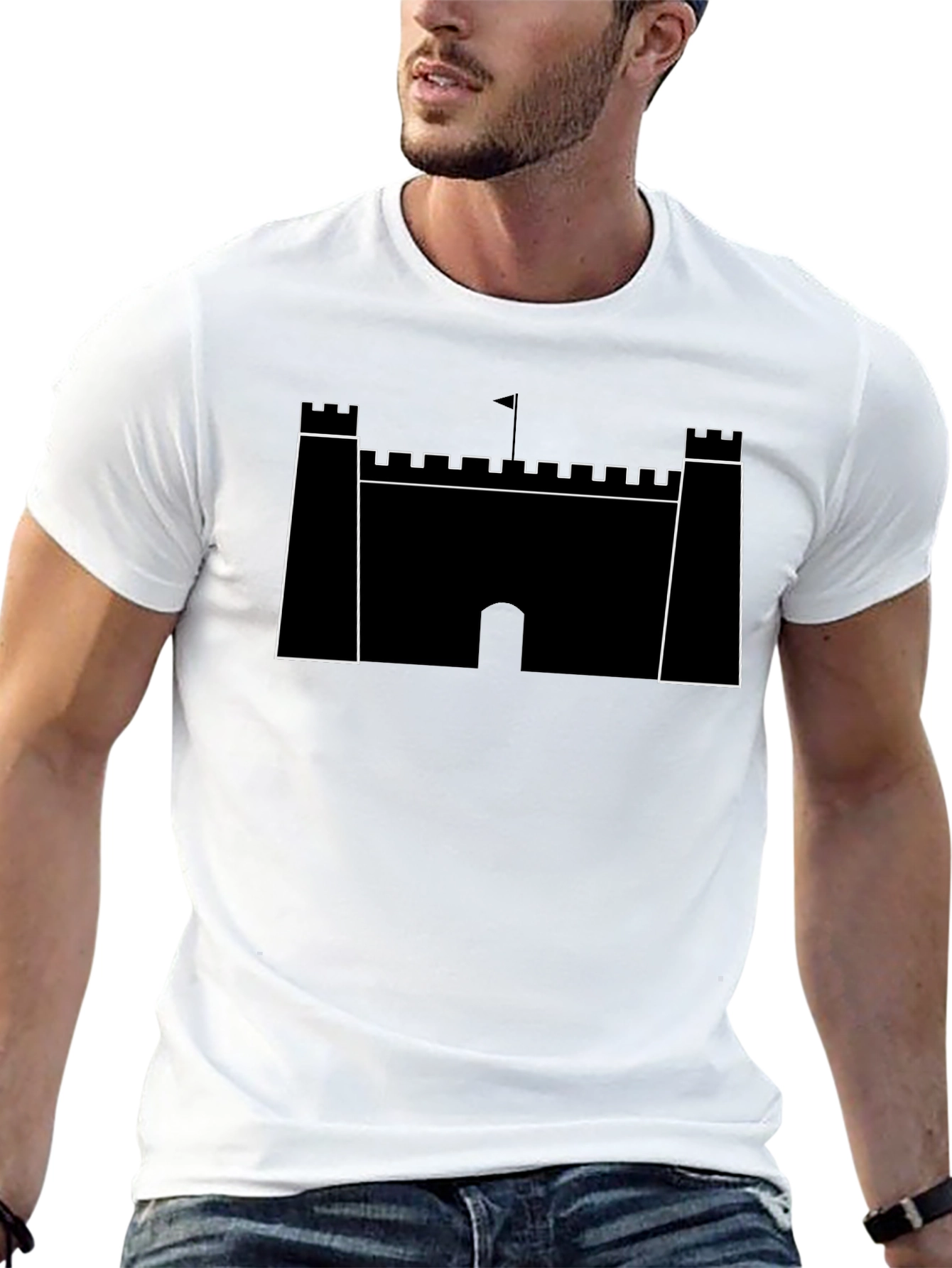 Black Castle Graphic Tee - Classic Black T-Shirt view 13