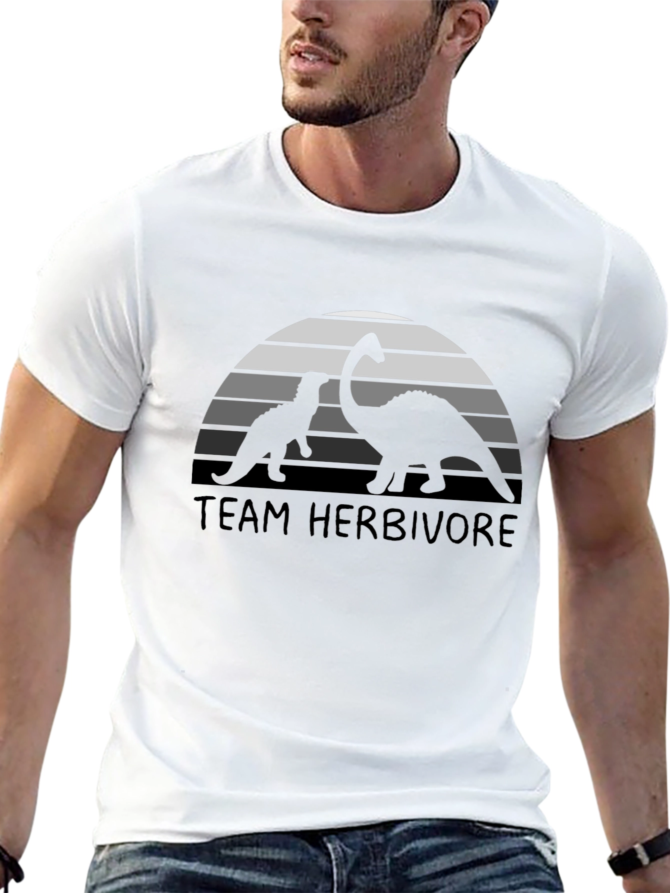 Black Team Herbivore Dinosaur T-Shirt view 13