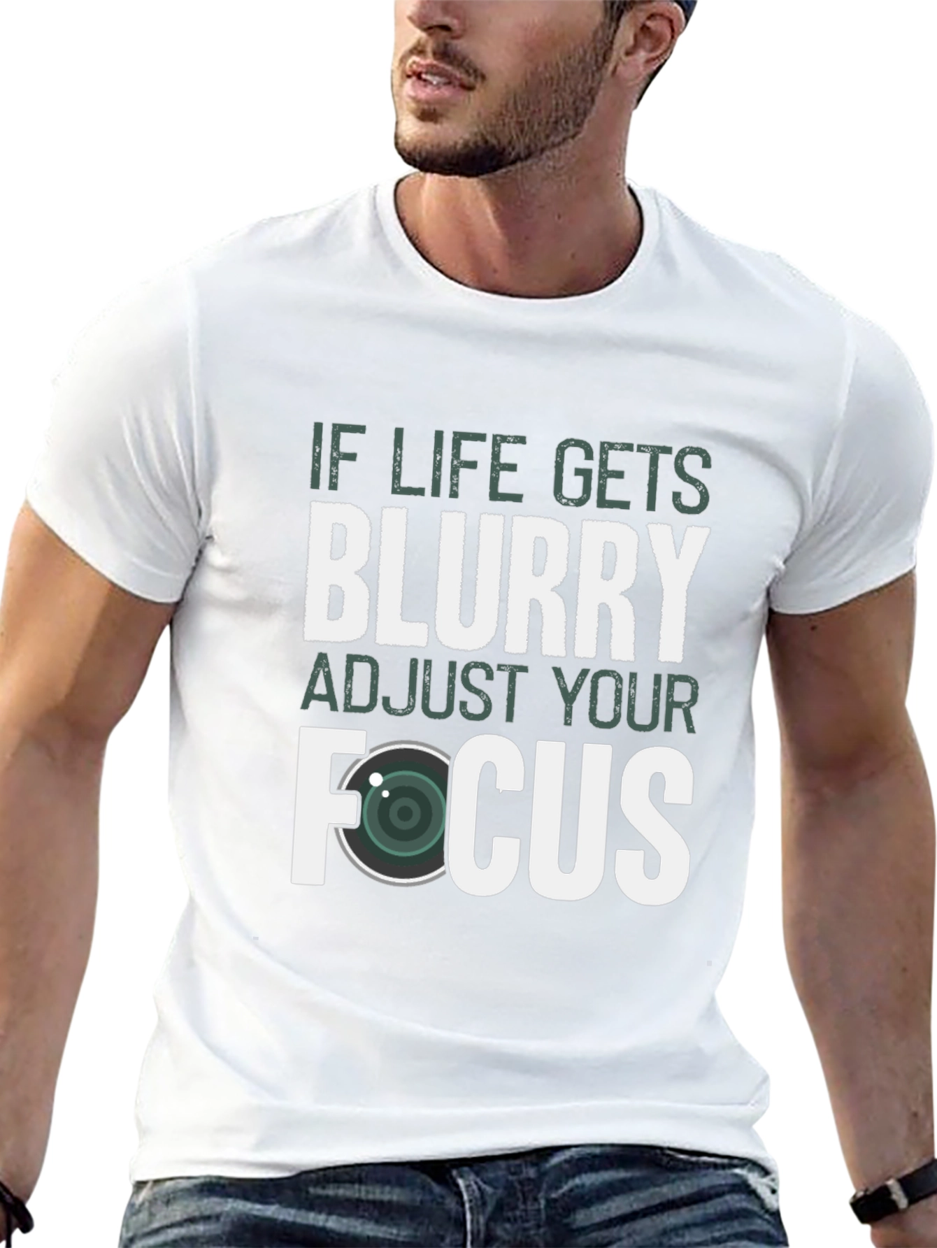 Black Blurry Life? Adjust Your Focus Graphic Tee view 13