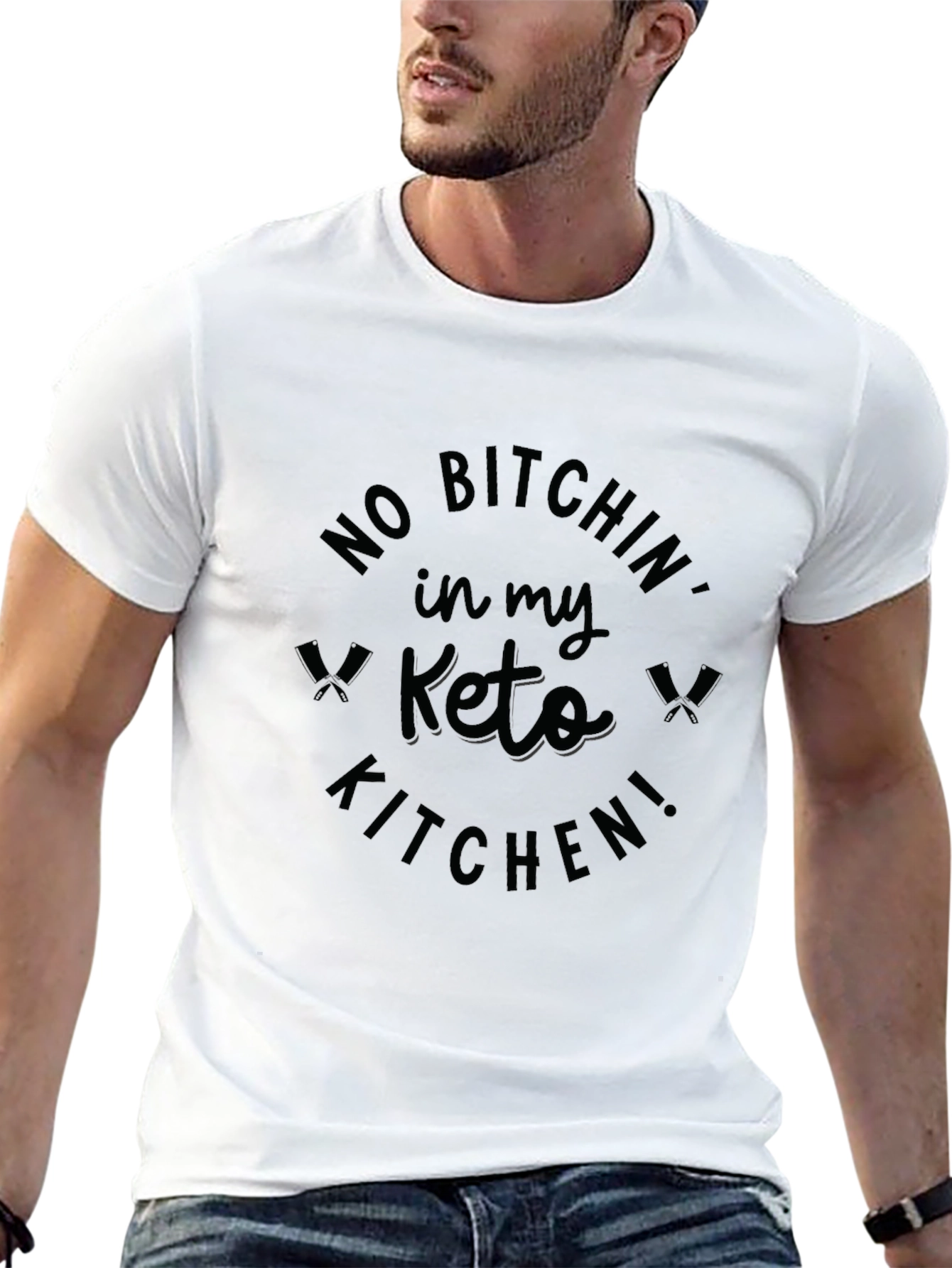 Black No Bitchin' in My Keto Kitchen T-Shirt view 13