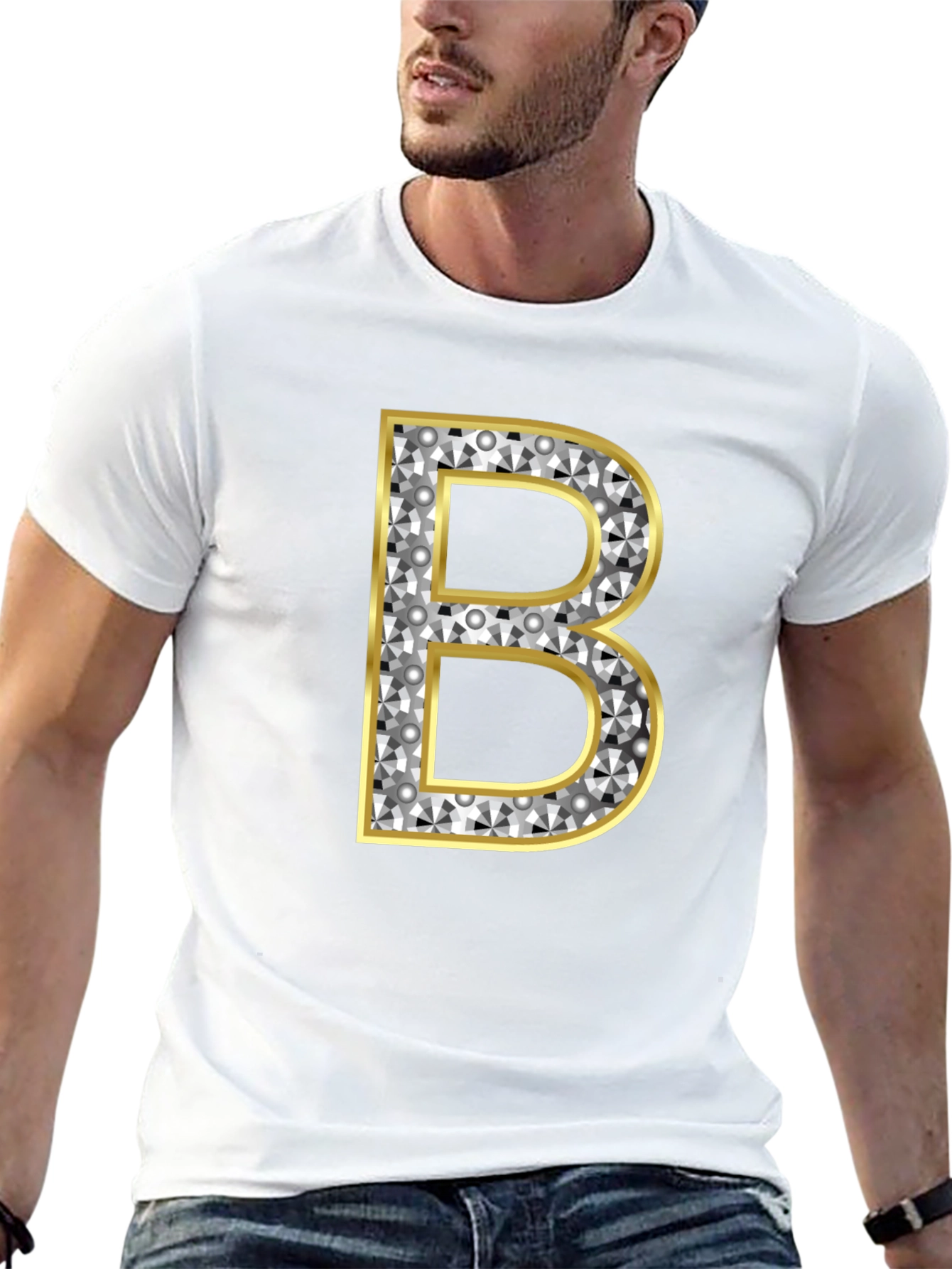 Black Diamond Initial B Graphic Tee - Black view 13