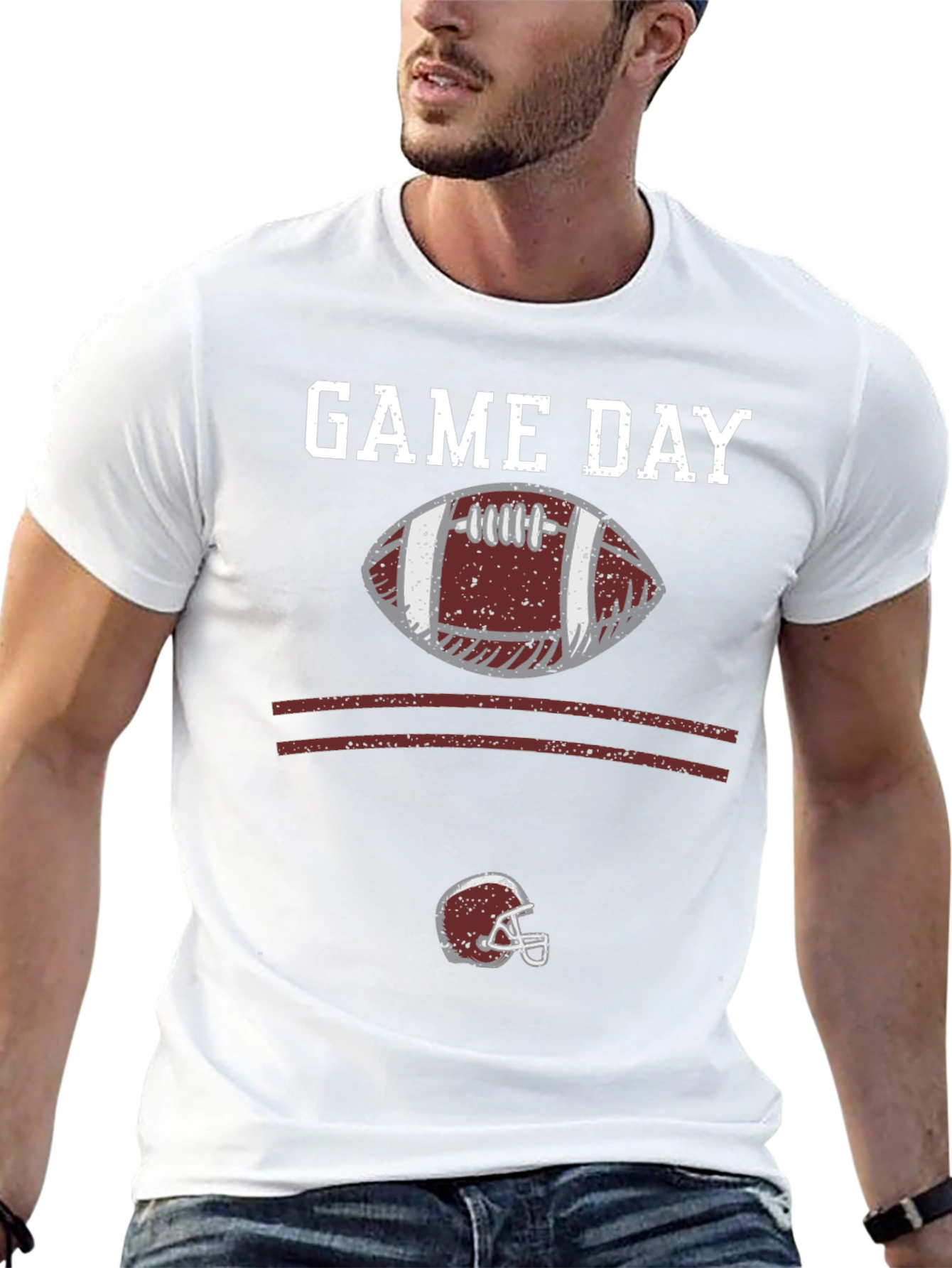 Black Game Day Football Graphic T-Shirt view 13