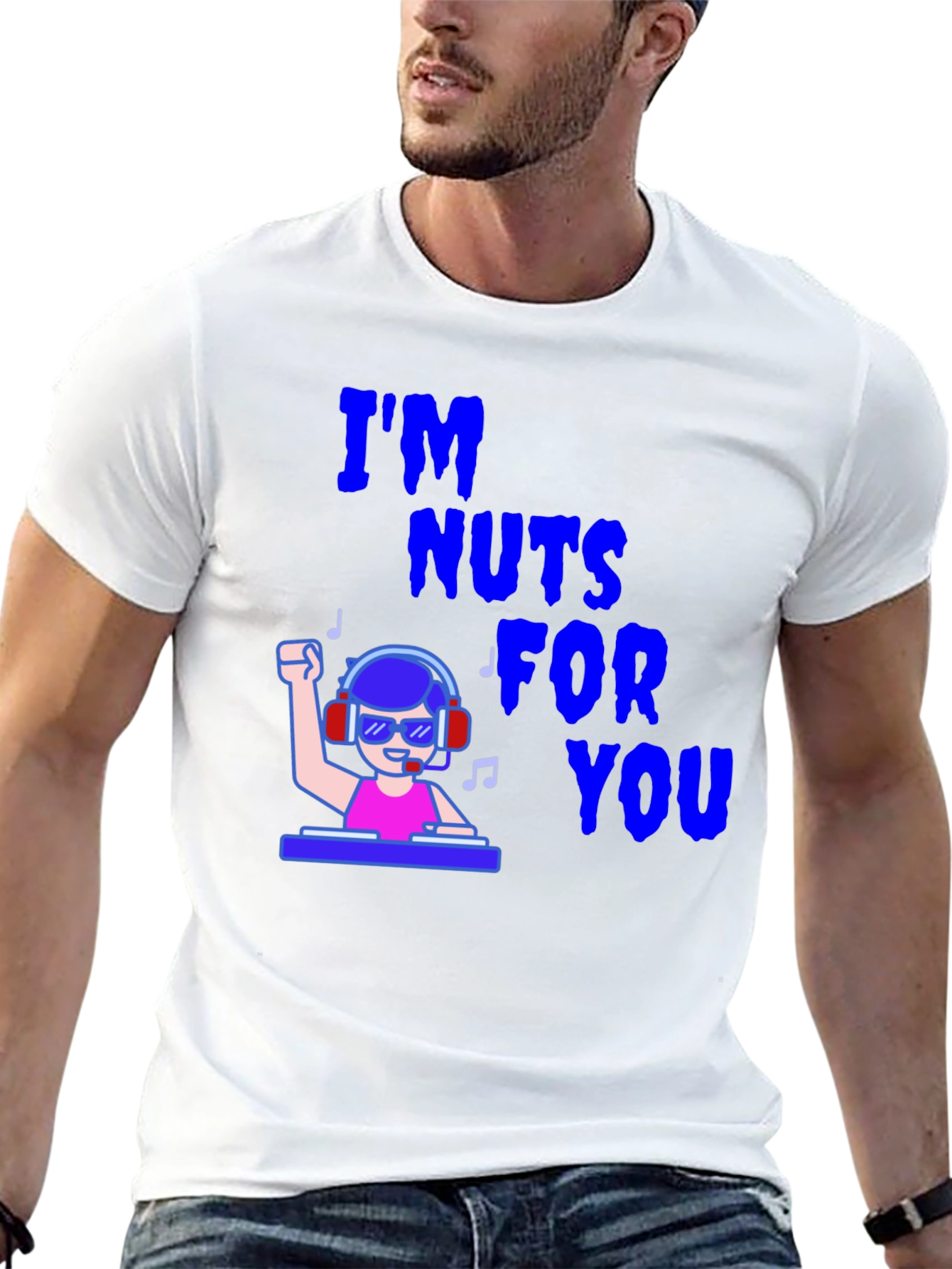 Black I'm Nuts For You DJ Graphic T-Shirt view 13