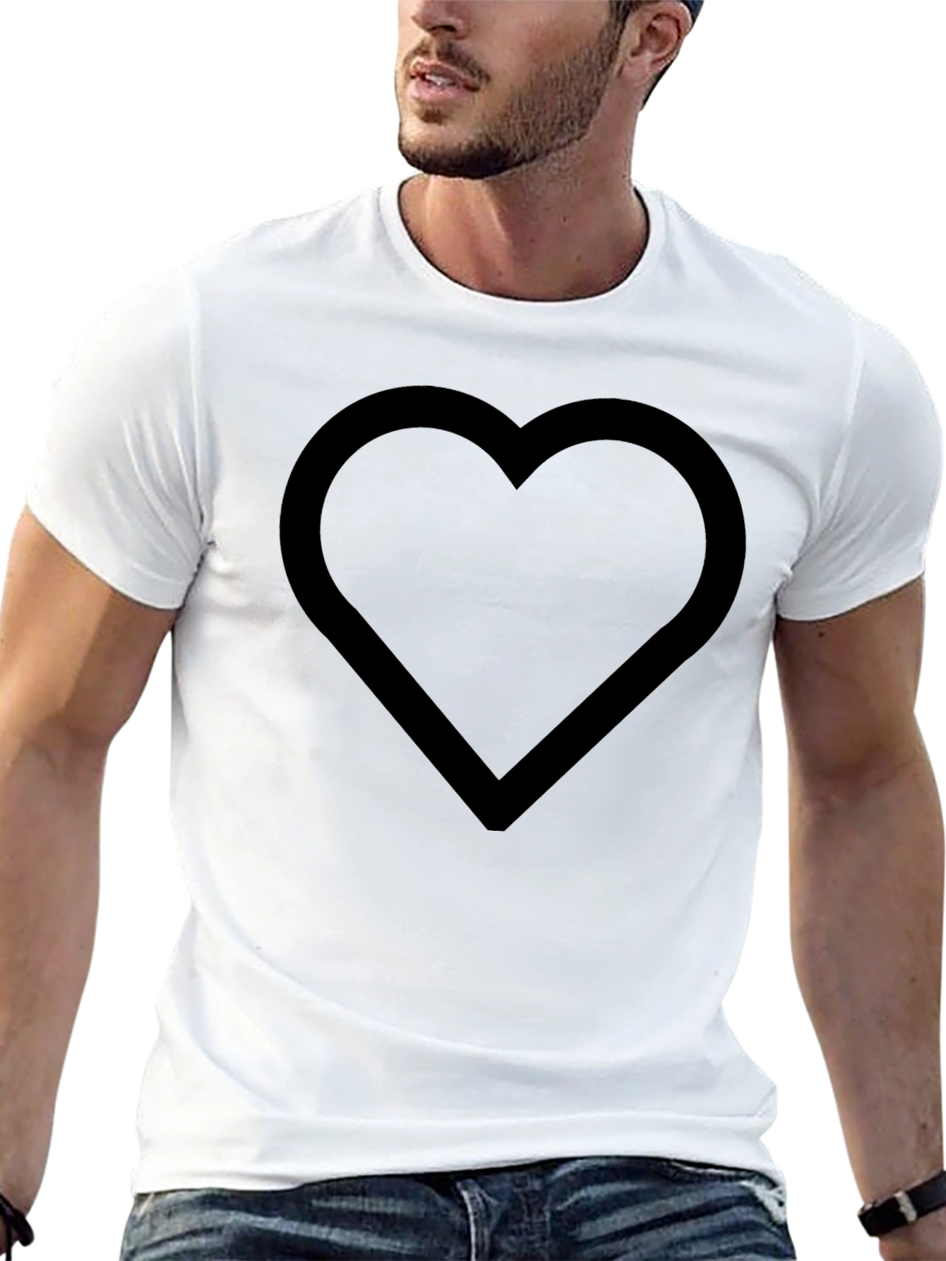 Black Heart Graphic Black T-Shirt | Casual Wear view 13