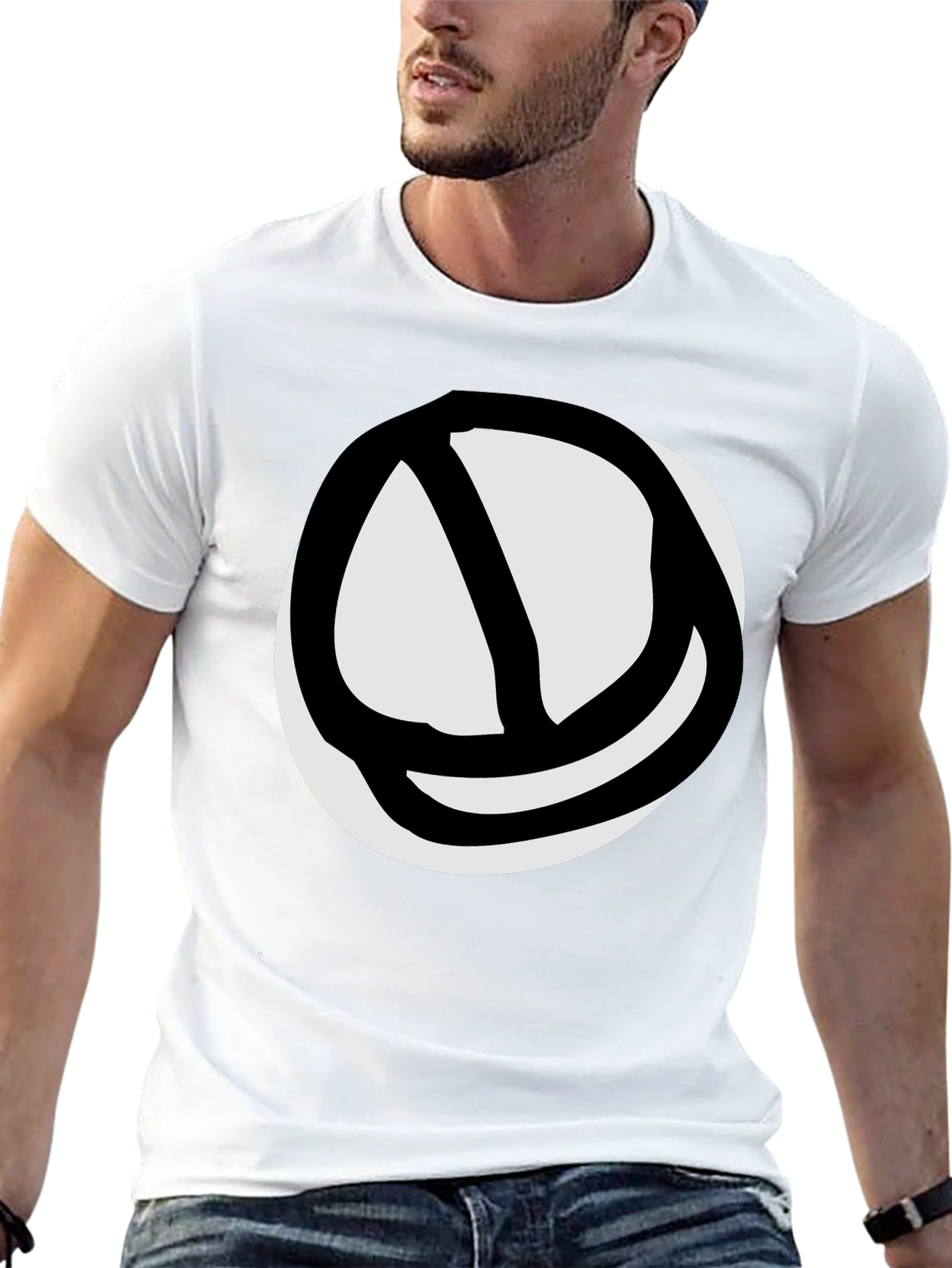 Black Abstract Circle Graphic Tee - Black view 13