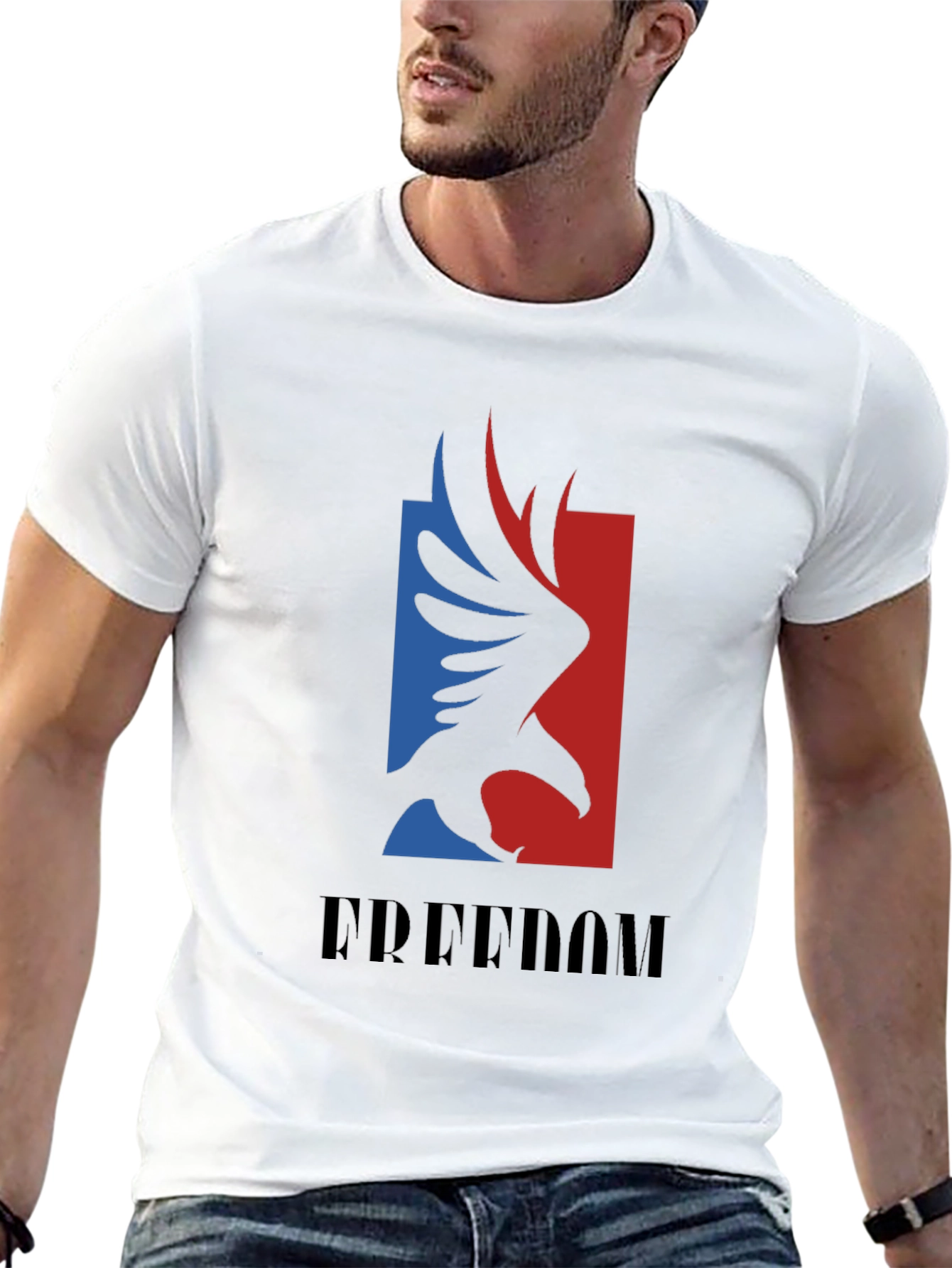 Black Freedom Eagle Graphic Tee - Patriotic Black T-Shirt view 13