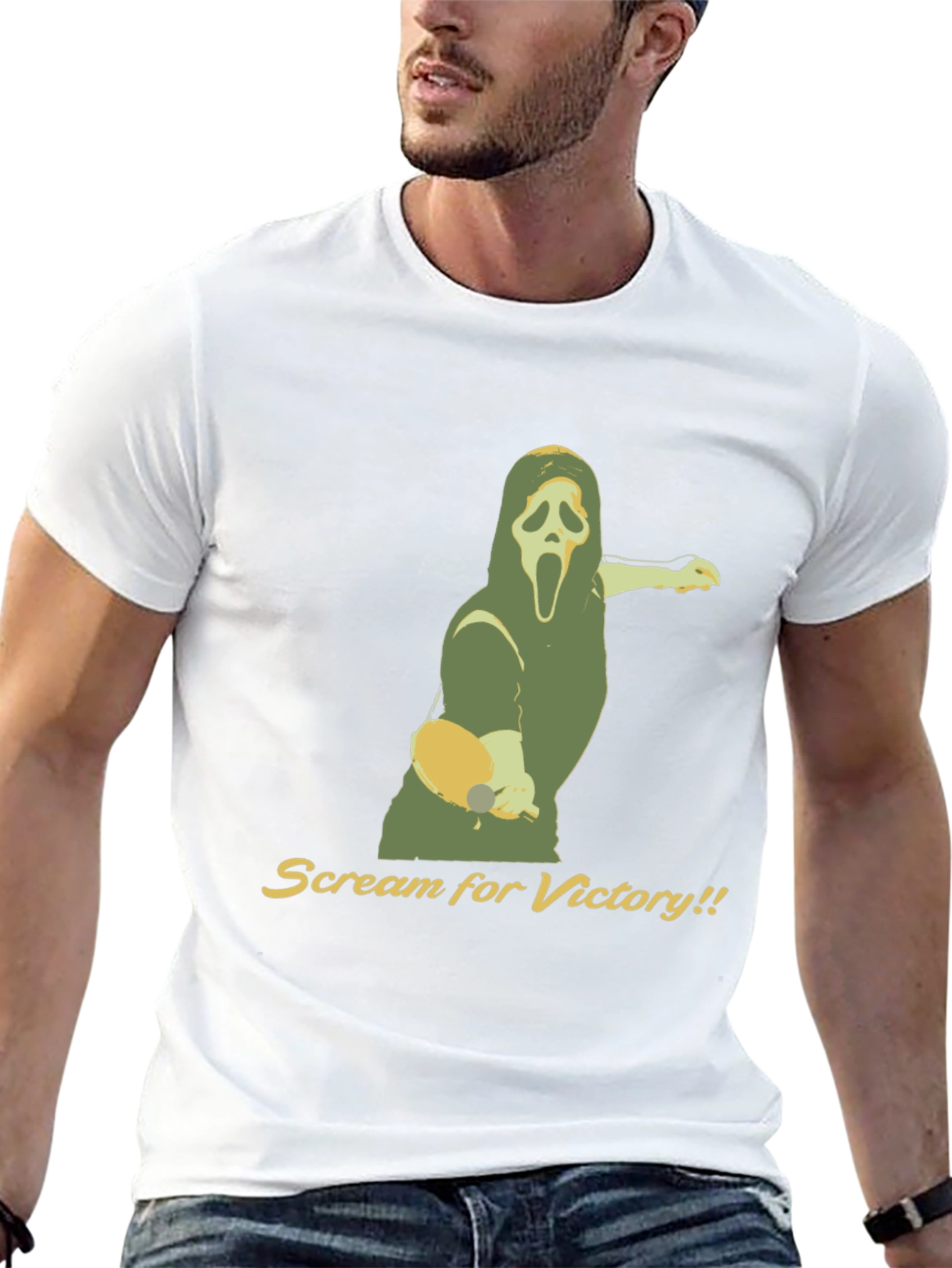 Black Scream for Victory Ping Pong T-Shirt - Black view 13