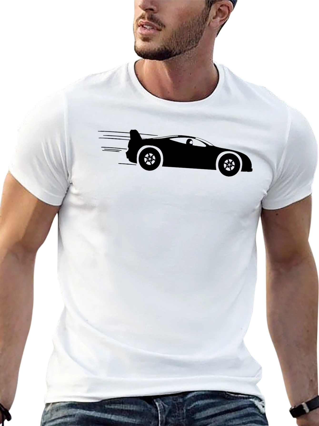 Black Sleek Car Graphic Tee - Black view 13