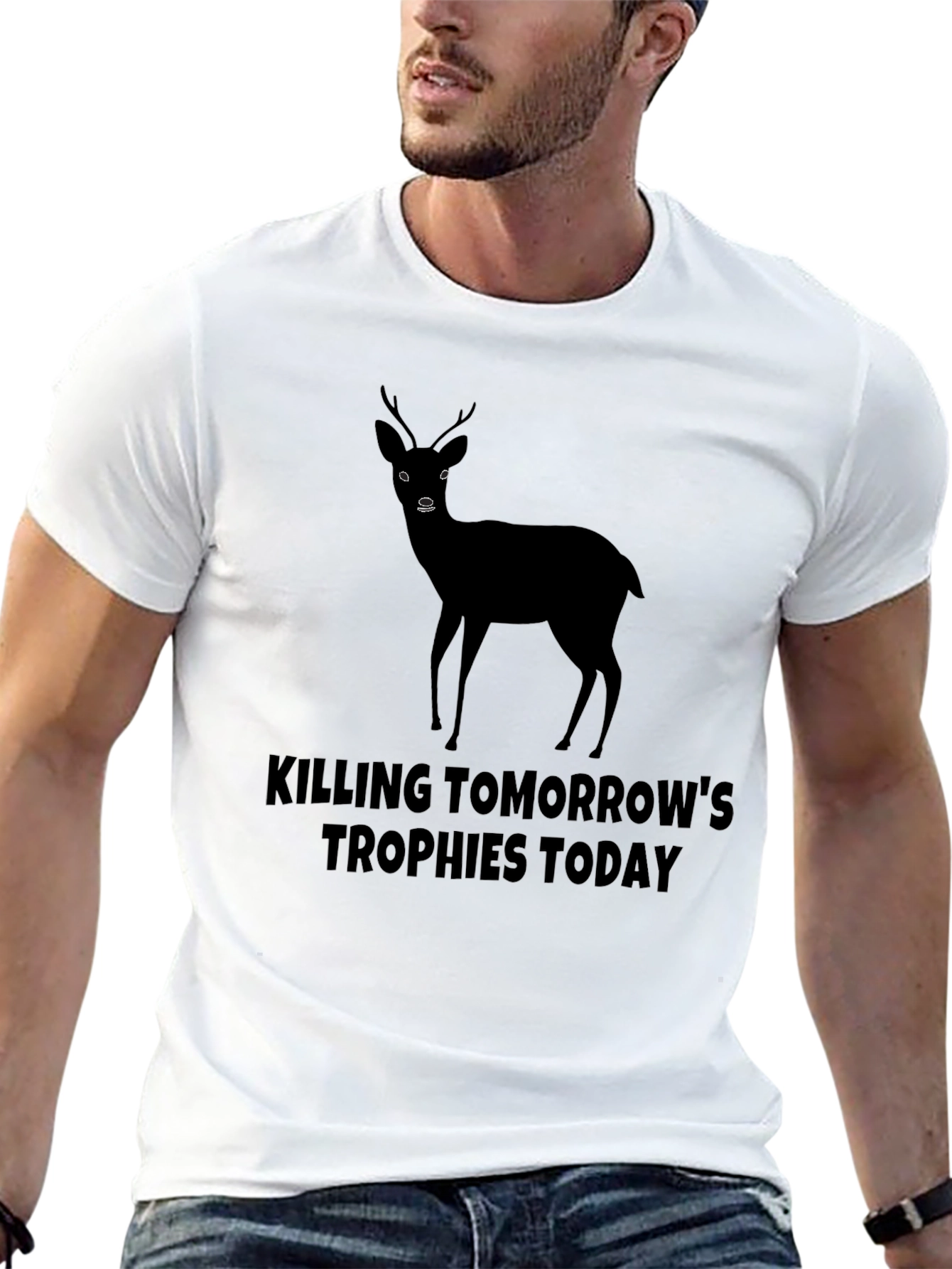 Black Killing Tomorrow's Trophies Today Deer Graphic Tee view 13