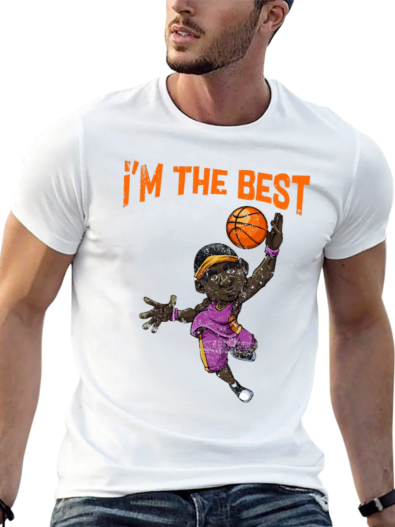 Black I'm The Best Basketball T-Shirt view 13