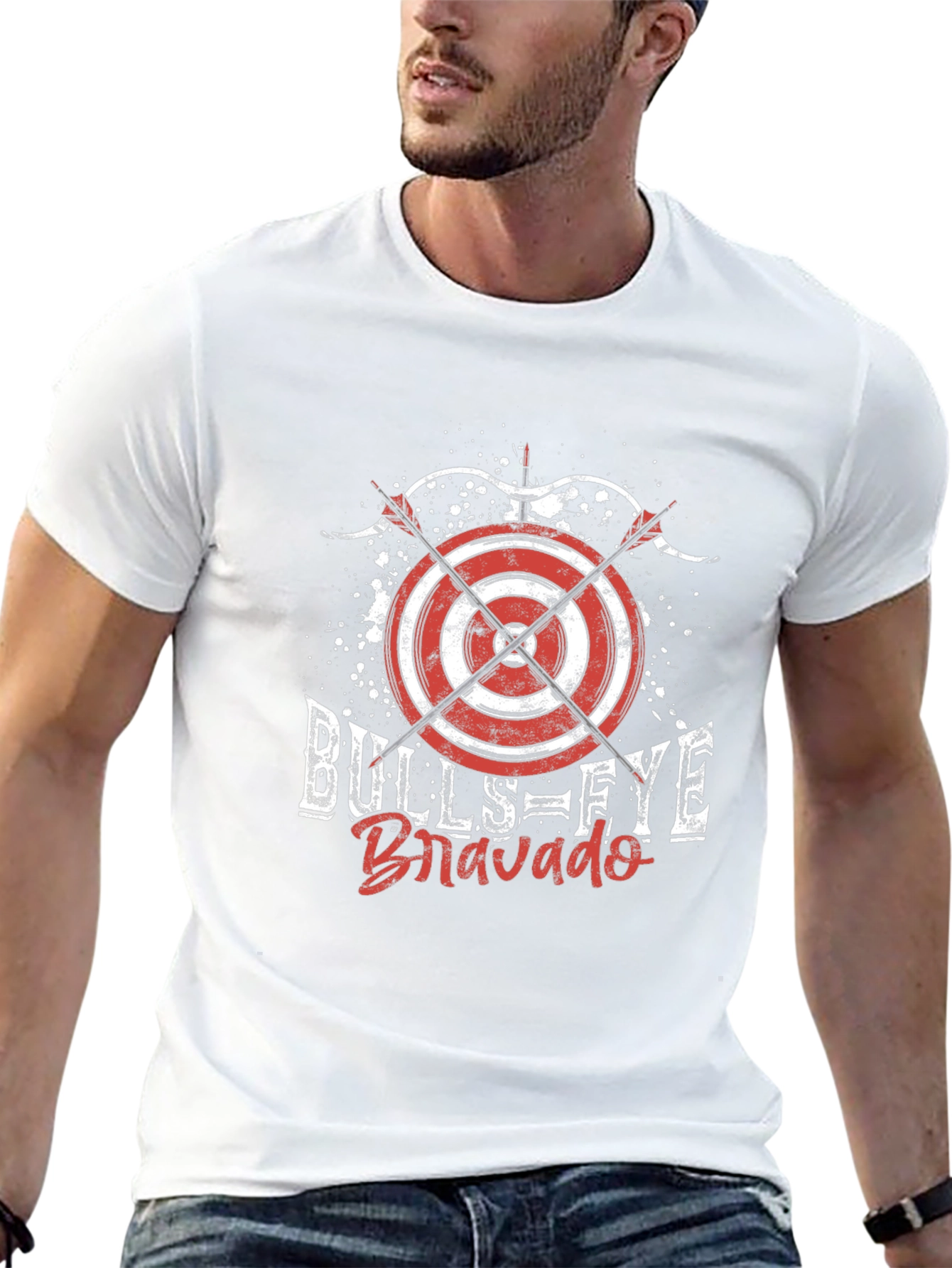 Black Bullseye Bravado Graphic Tee - Black Cotton T-Shirt view 13