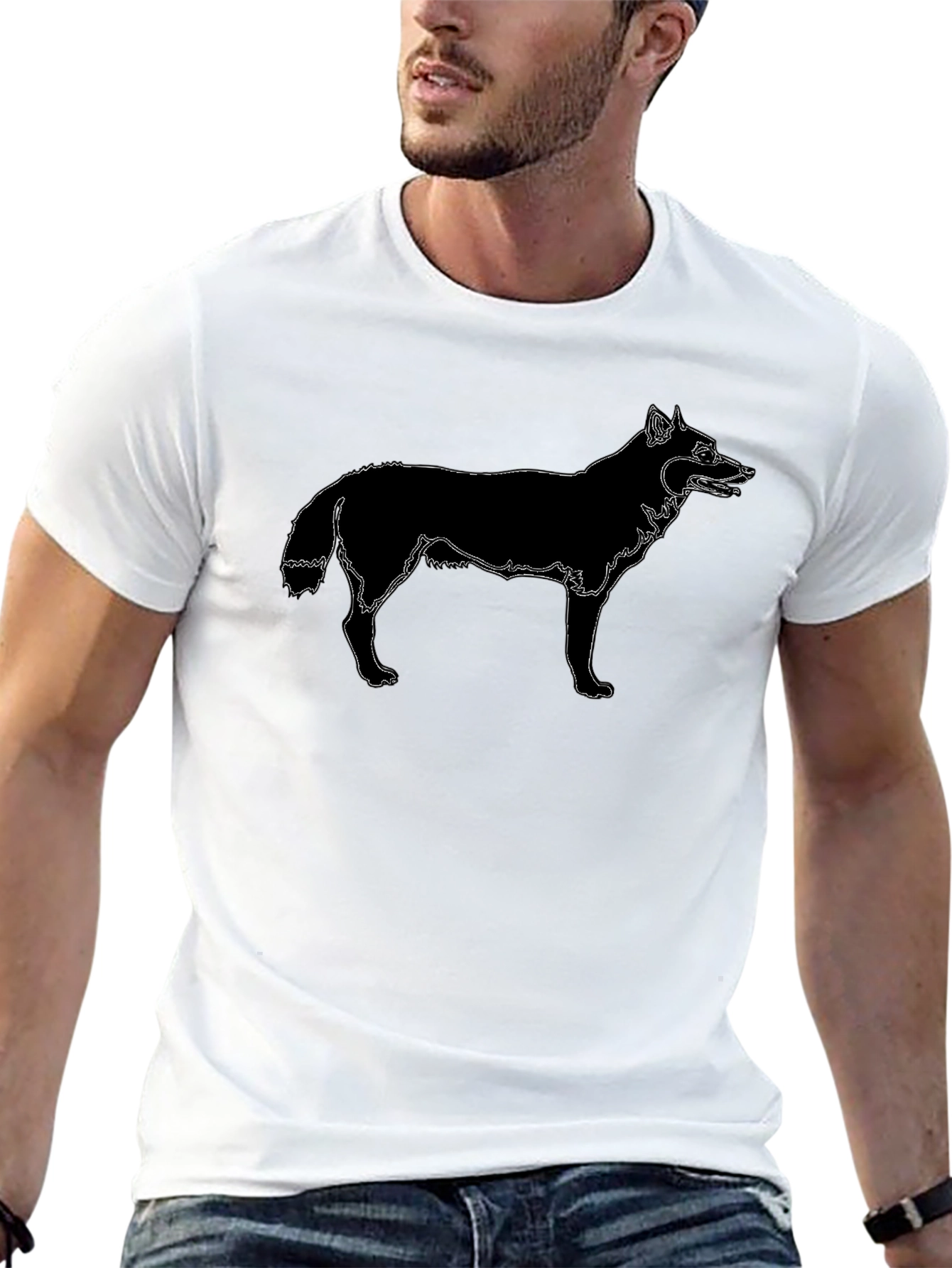 Black Black Wolf Graphic Tee - Modern Style view 13