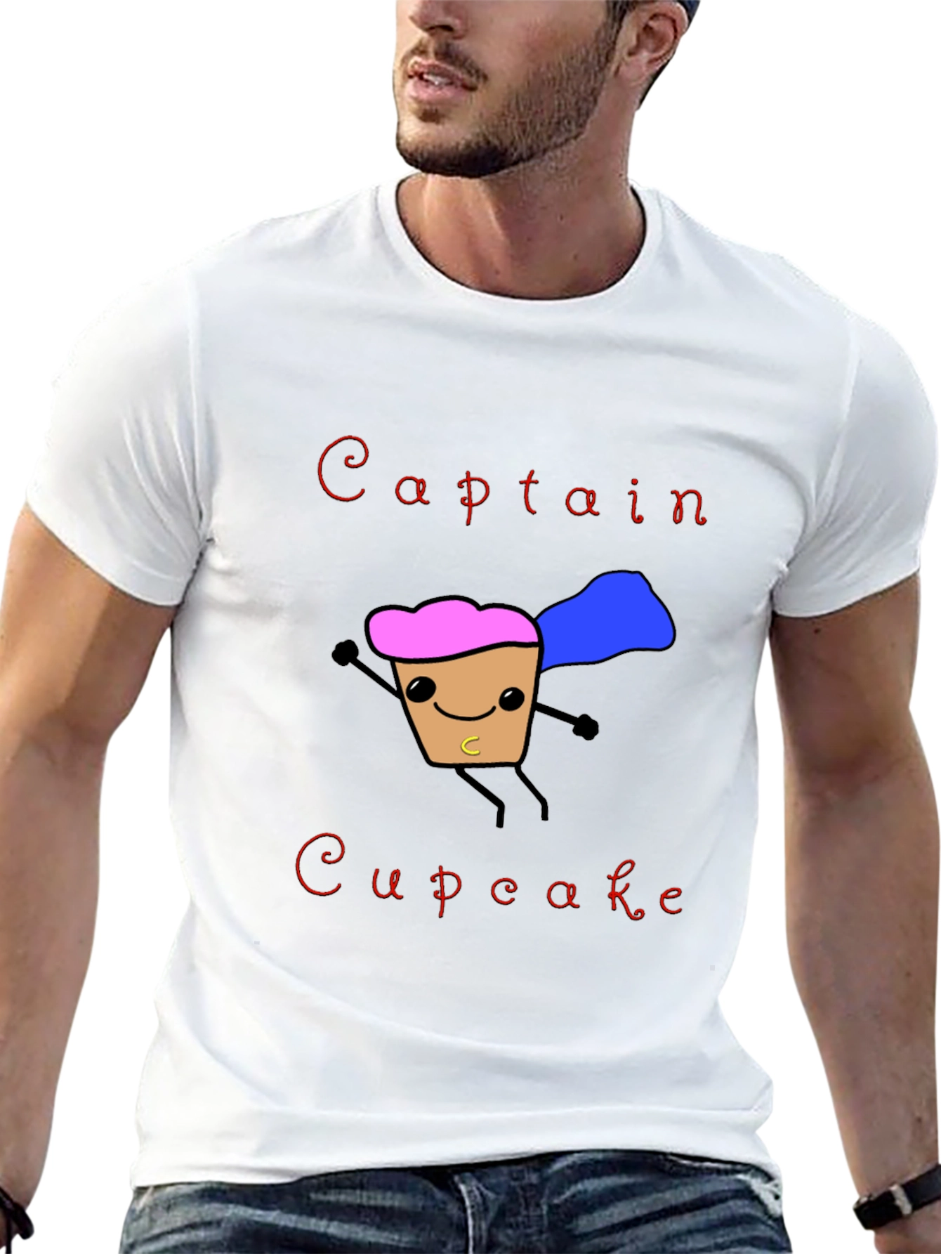 Black Captain Cupcake T-Shirt Funny Hero Graphic Tee view 13